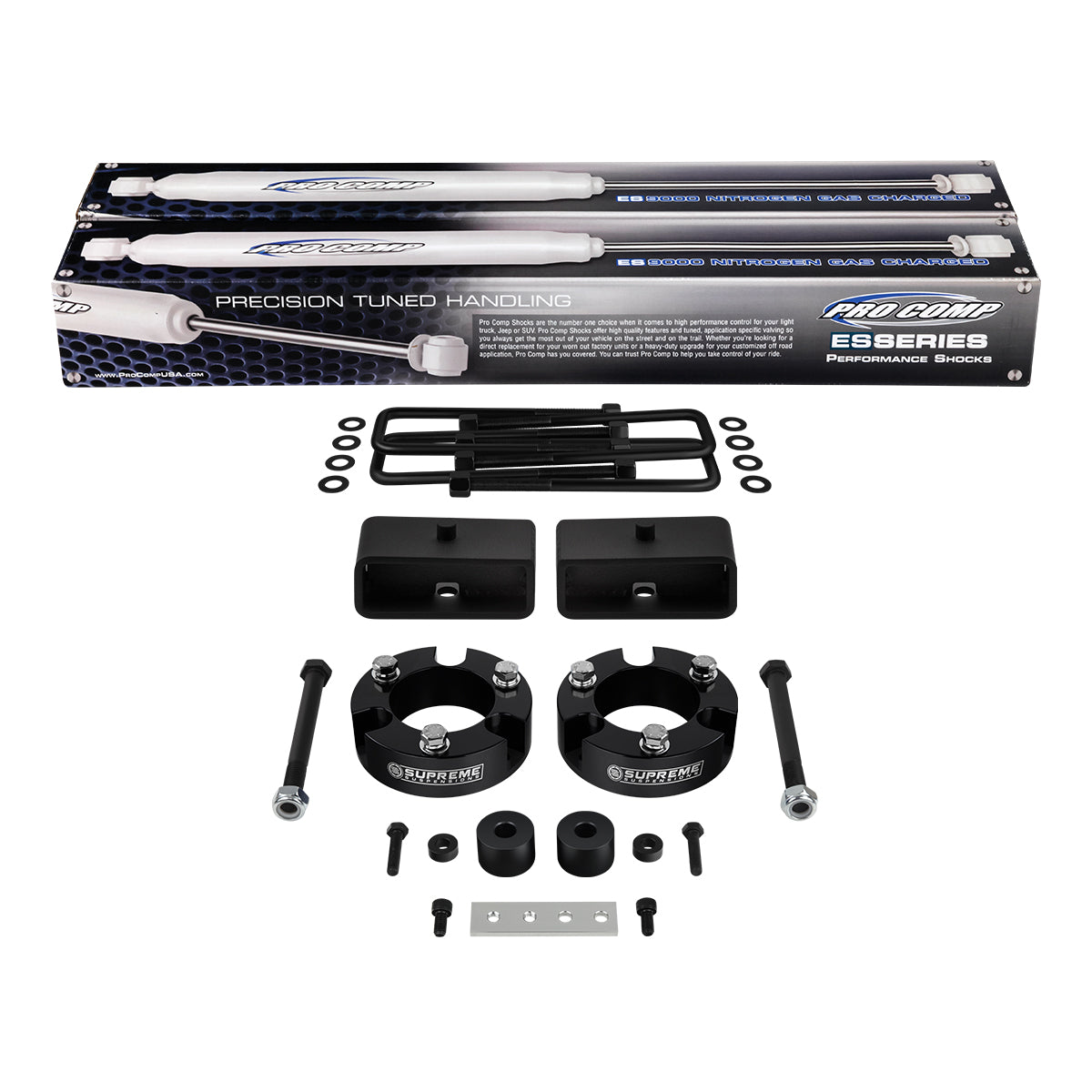 1999-2006 Toyota Tundra Full Suspension Lift Kit with Differential Drop Kit & Rear Pro Comp ES9000 Shocks 4WD Front Lift 2" + Rear Lift 2"