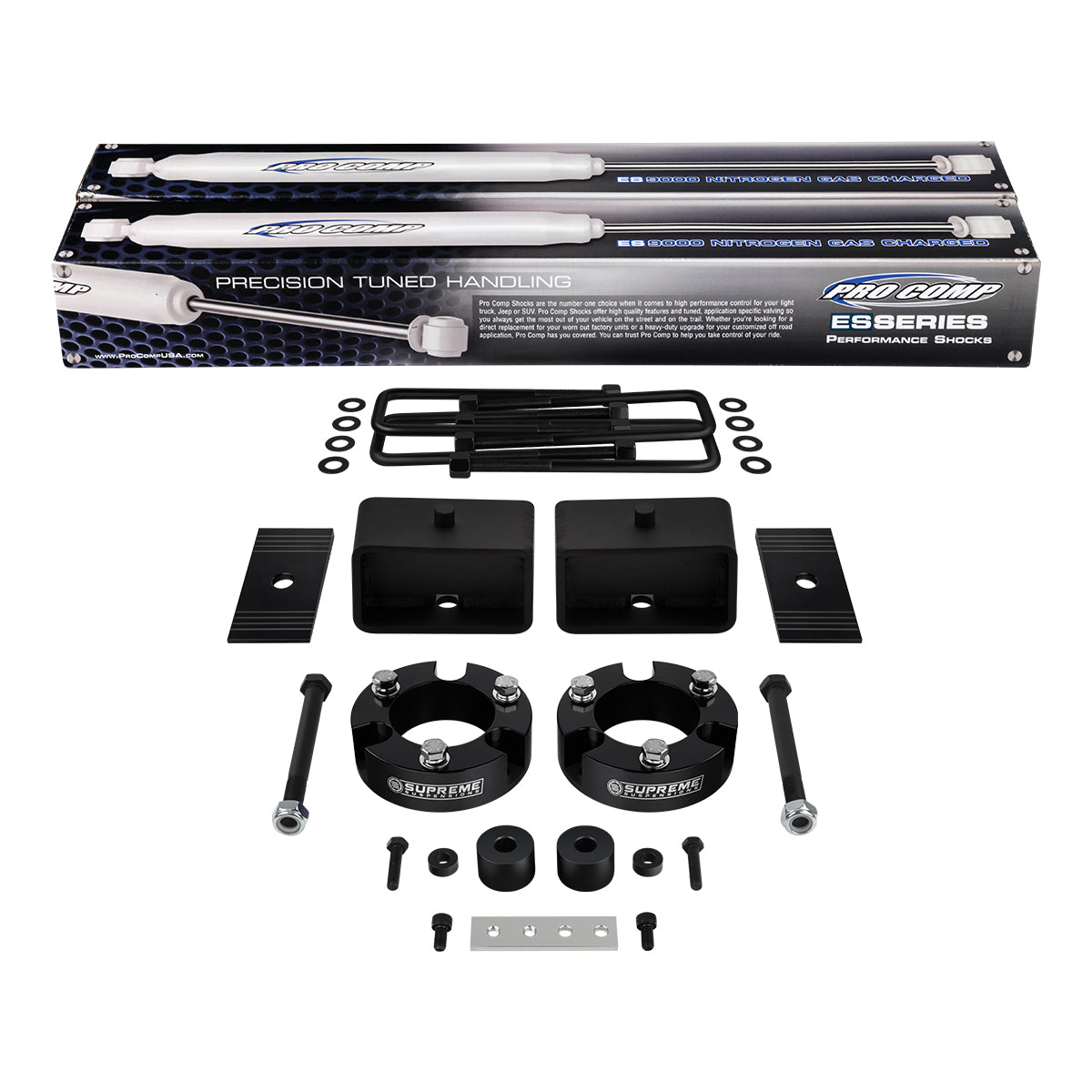 1999-2006 Toyota Tundra Full Suspension Lift Kit with Differential Drop Kit, Axle Shims & Rear Pro Comp ES9000 Shocks 4WD Front Lift 3" + Rear Lift 3"