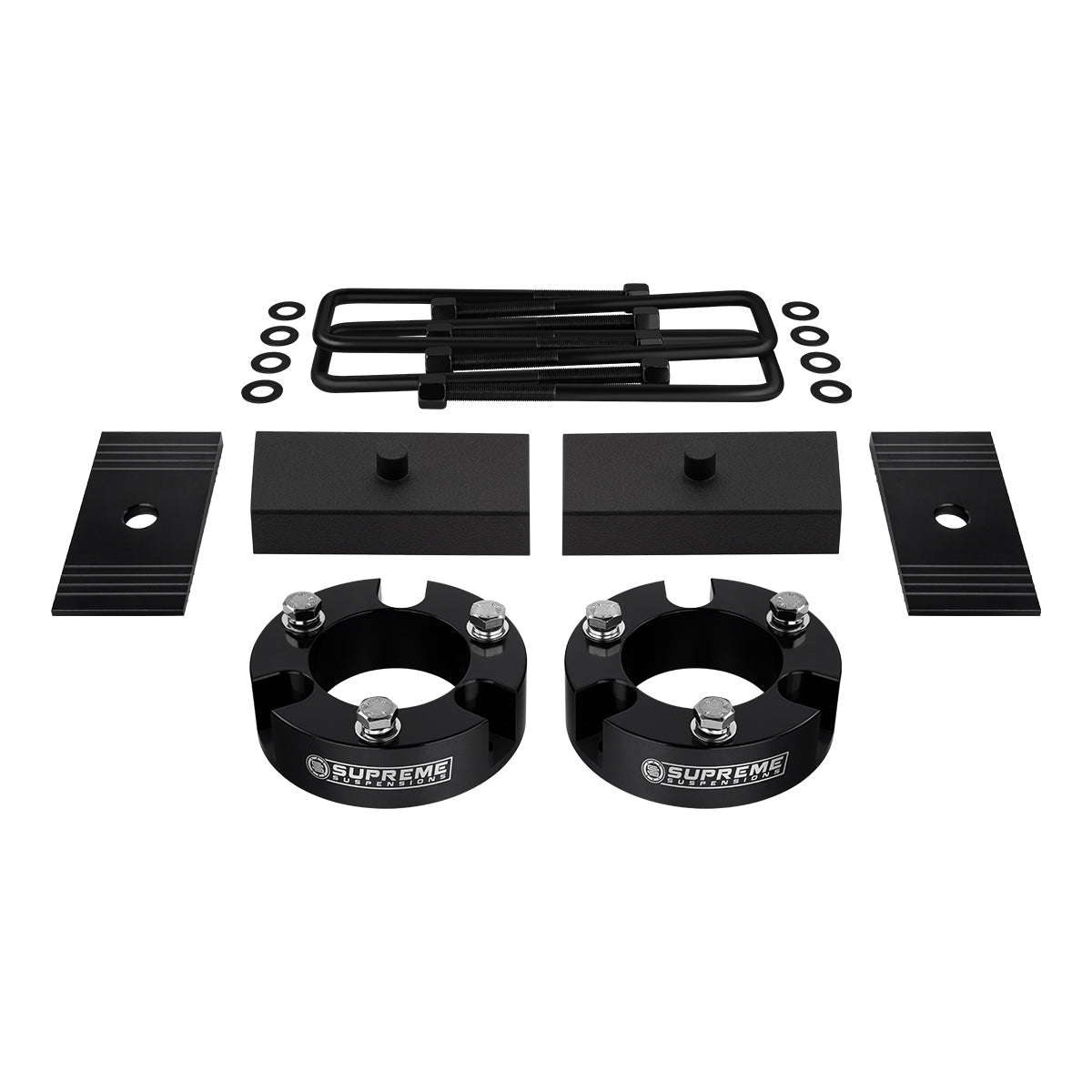 2005-2022 Toyota Tacoma Full Suspension Lift Kit 2WD 4WD / NEW HD STEEL BLOCKS + SHIMS Black Front Lift 2" + Rear Lift 1"