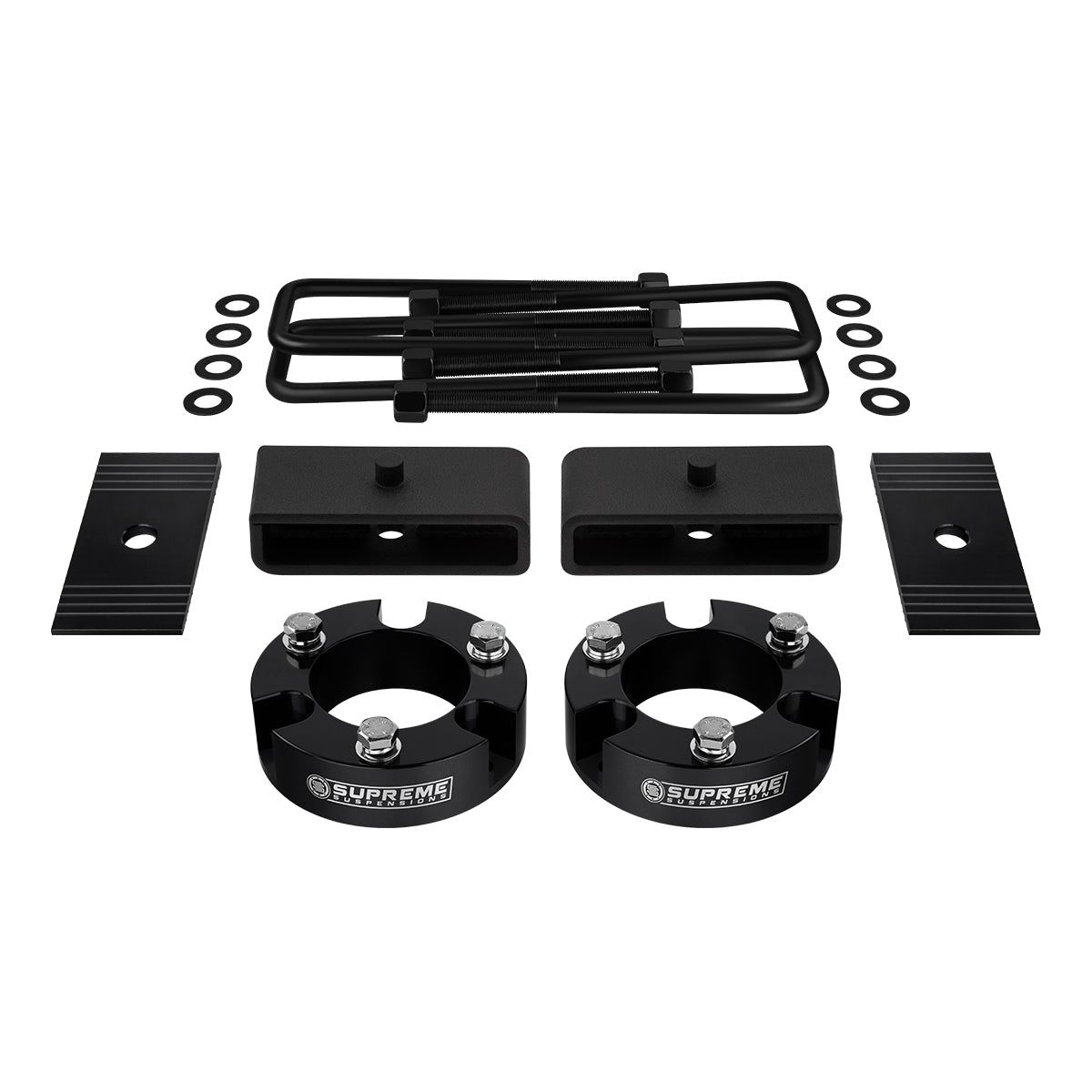 2005-2022 Toyota Tacoma Full Suspension Lift Kit 2WD 4WD / NEW HD STEEL BLOCKS + SHIMS Black Front Lift 2" + Rear Lift 1.5"