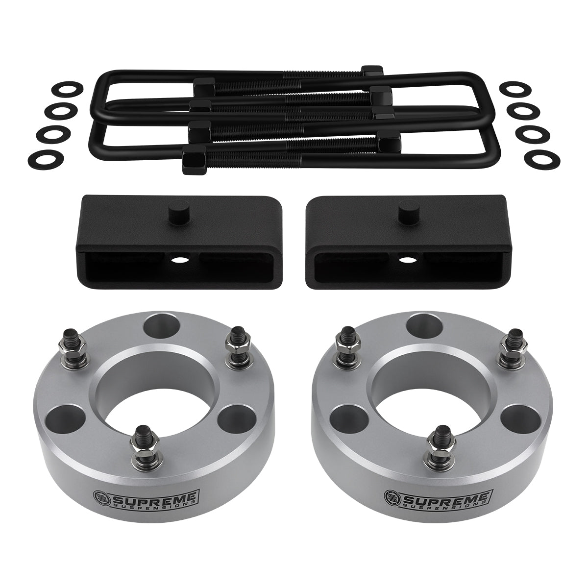 2004-2022 Nissan Titan Full Suspension Lift Kit 2WD 4WD Silver Front Lift 2" + Rear Lift 1.5"