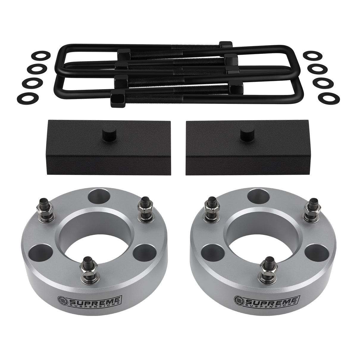 2004-2022 Nissan Titan Full Suspension Lift Kit 2WD 4WD Silver Front Lift 2" + Rear Lift 1"