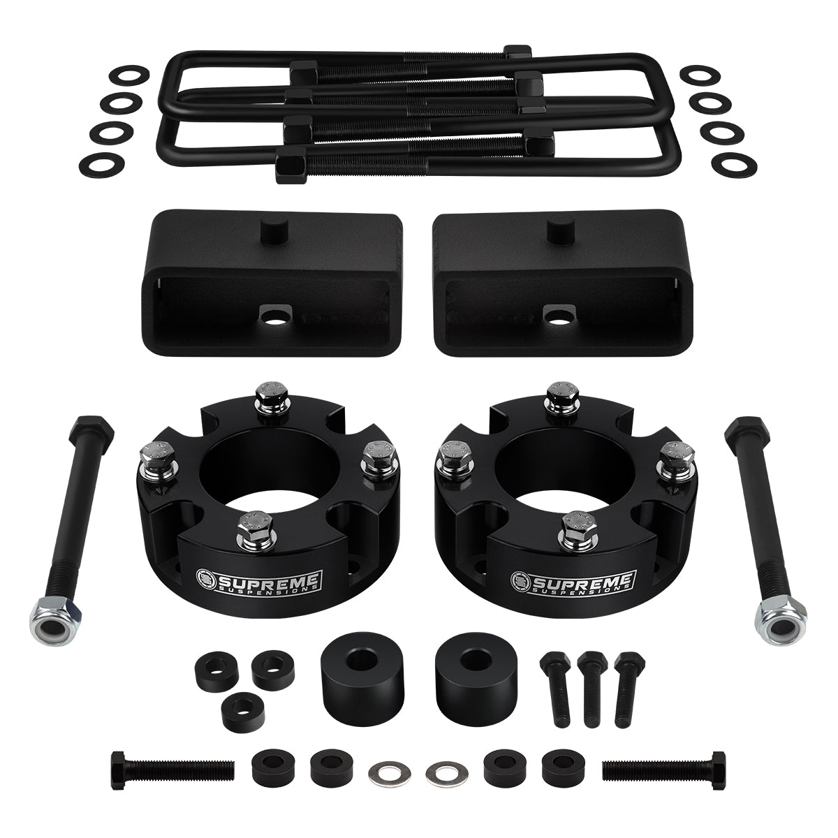 2007-2021 Toyota Tundra Full Suspension Lift Kit 4WD HD BLOCKS / Carrier Bearing Drop + Diff Drop Front Lift 3" + Rear Lift 2" with Built-In Taper