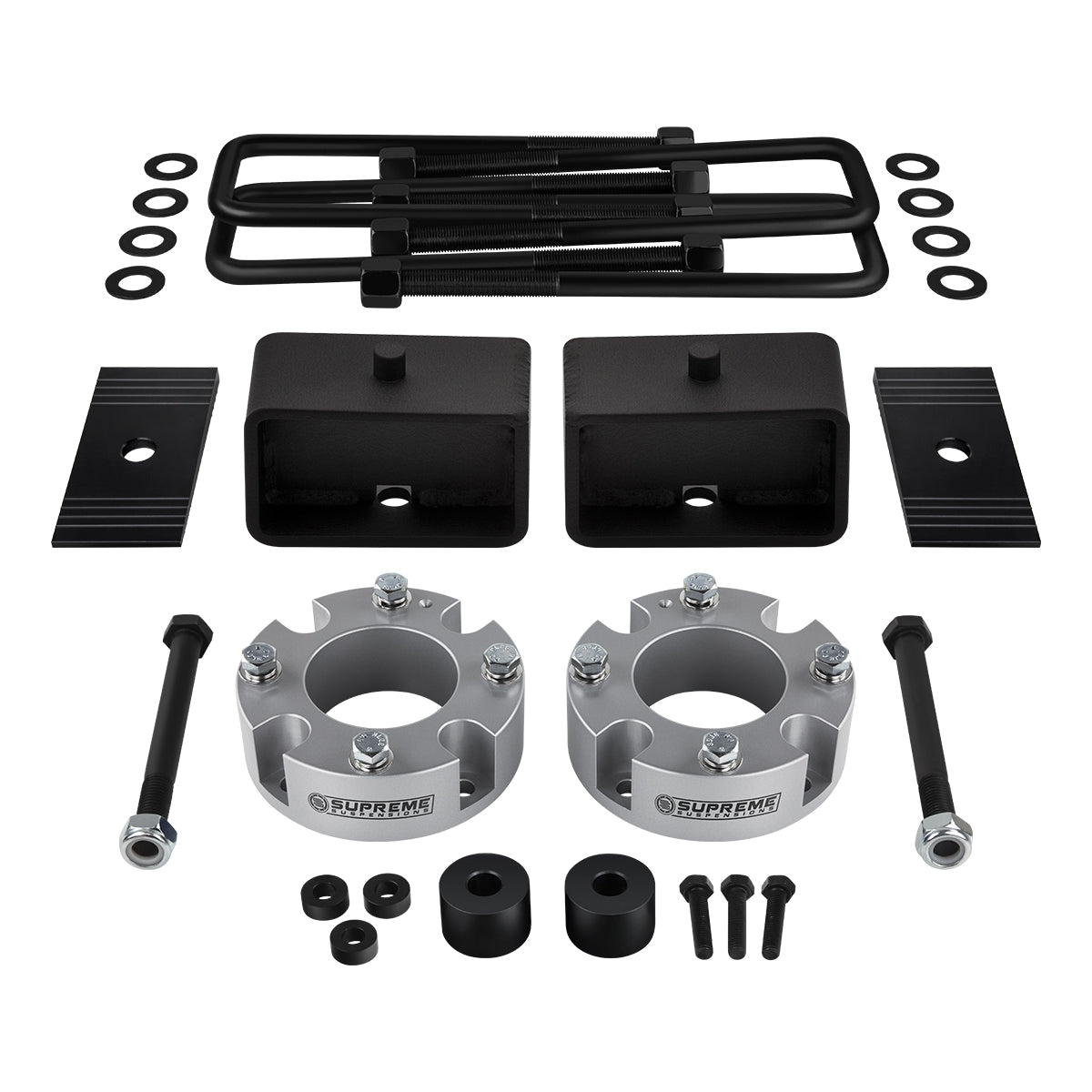 2007-2021 Toyota Tundra Full Suspension Lift Kit, Diff Drop & Axle Shims 4WD 4x4 SILVER Front Lift 3" + Rear Lift 3"