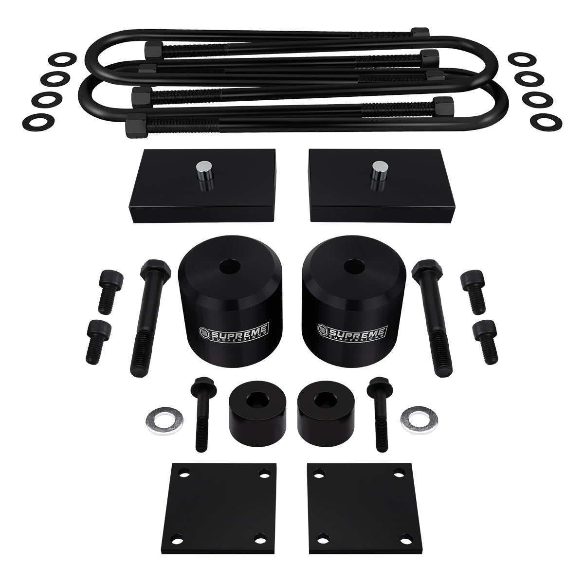 2005-2016 Ford F250 Super Duty Full Suspension Lift Kit, Brake Line Relocation Brackets & Bump Stop Spacers 4WD 4x4 Front Lift 2.5" + Rear Lift 1"