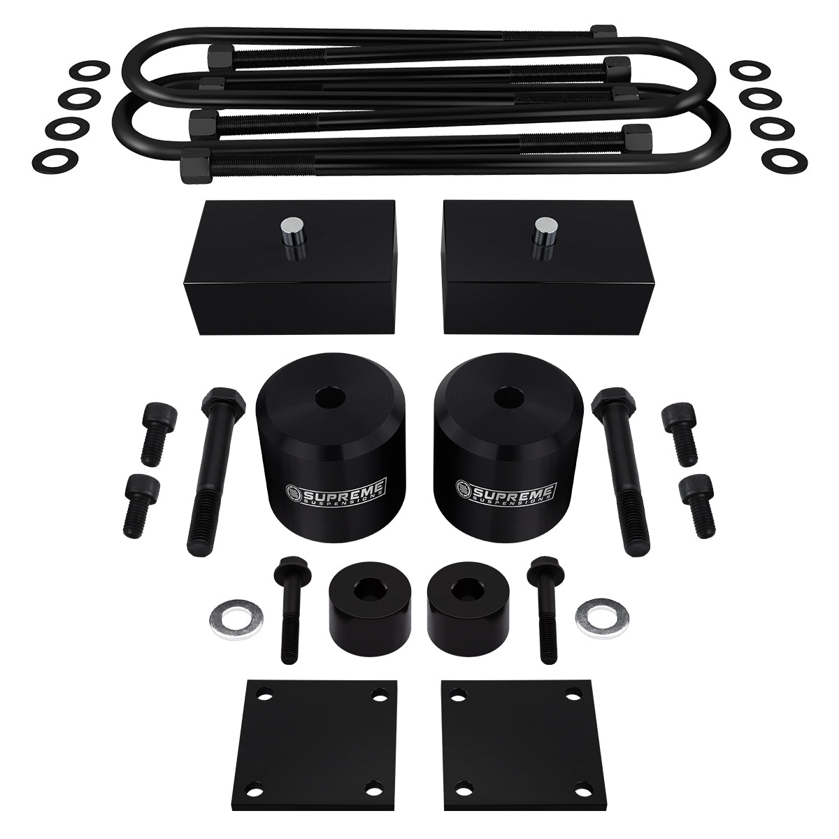 2005-2016 Ford F250 Super Duty Full Suspension Lift Kit, Brake Line Relocation Brackets & Bump Stop Spacers 4WD 4x4 Front Lift 2.5" + Rear Lift 2"