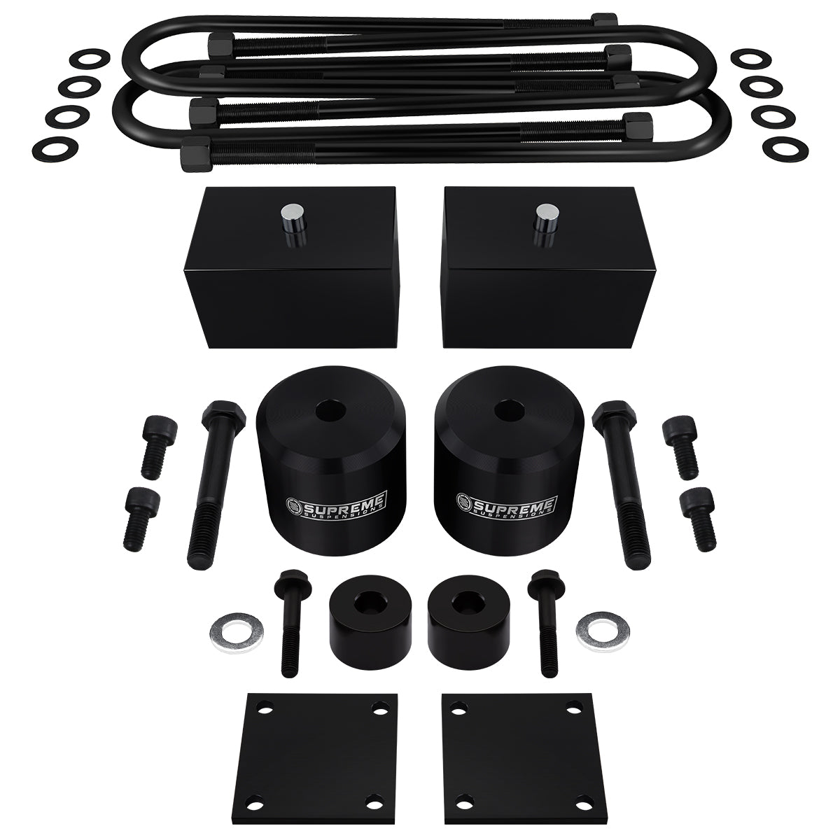 2005-2016 Ford F250 Super Duty Full Suspension Lift Kit, Brake Line Relocation Brackets & Bump Stop Spacers 4WD 4x4 Front Lift 3" + Rear Lift 3"