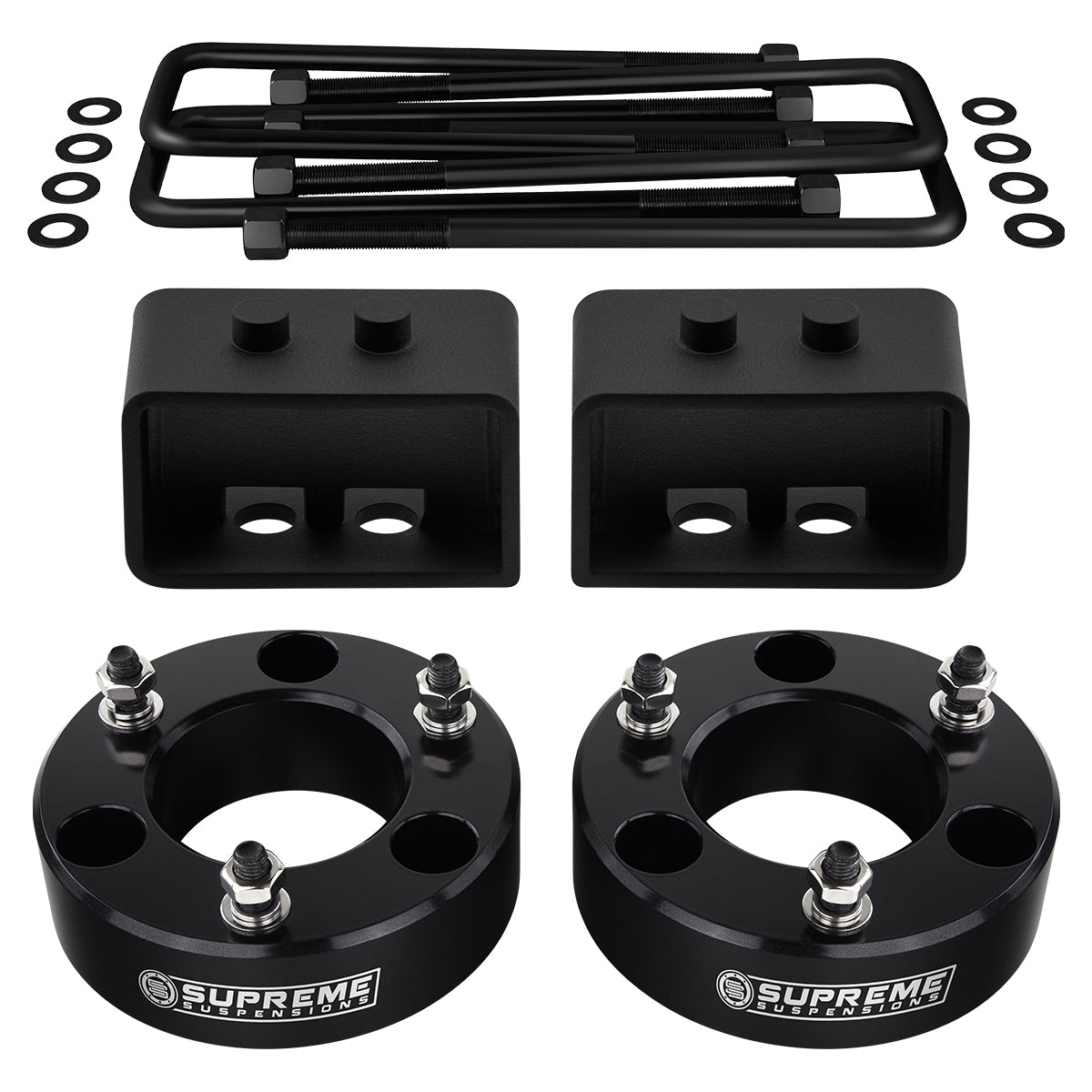 2004-2008 Ford F-150 Full Suspension Lift Kit 2WD - Black 2WD Front Lift 2" + Rear Lift 3"