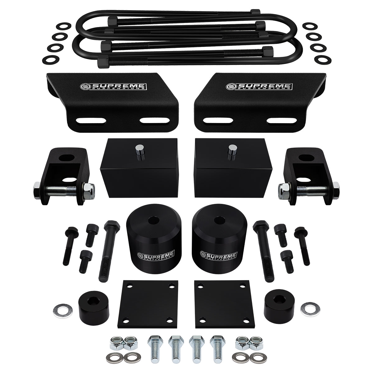 2008-2016 Ford Super Duty Full Suspension Lift Kit with Sway Bar, Brake Line and Bump Stop Relocation Kits & Front Shock Extenders 4WD 4x4 F-250 Super Duty NON-OVERLOAD 3" Front + 3" Rear