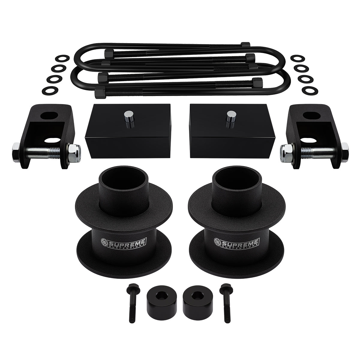 2005-2022 Ford F250 Super Duty Full Suspension Lift Kit with Front Shock Extenders & Bump Stop Drop Spacers 4WD Non-Overloads Front Lift 2" + Rear Lift 2"