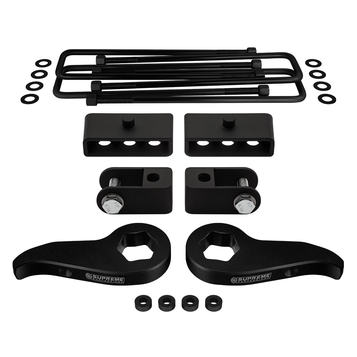 2011-2020 Chevrolet Silverado HD Full Suspension Lift Kit & Shock Extenders 4WD 4x4 / / SUPREME'S NEW HD STEEL LIFT BLOCKS! 2500HD Front Lift 1" - 3" + Rear Lift 1.5"