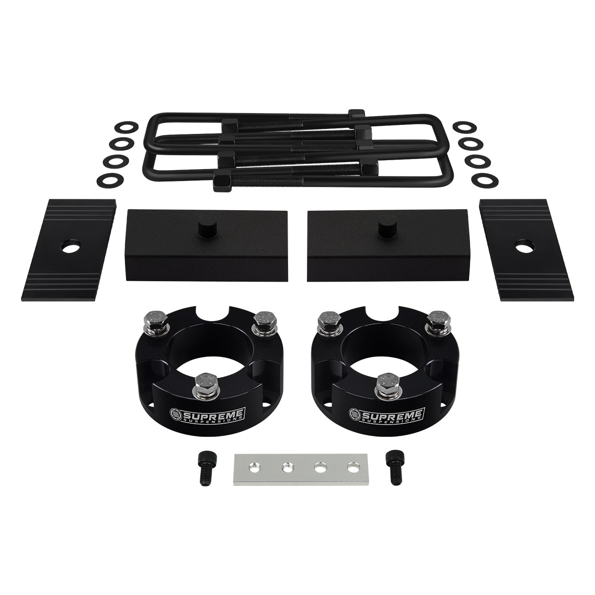 1995-2004 Toyota Tacoma Full Suspension Lift Kit with Pinion Alignment Shims 2WD 4WD / SUPREME'S NEW HD STEEL LIFT BLOCKS! Front Lift 2" + Rear Lift 1"