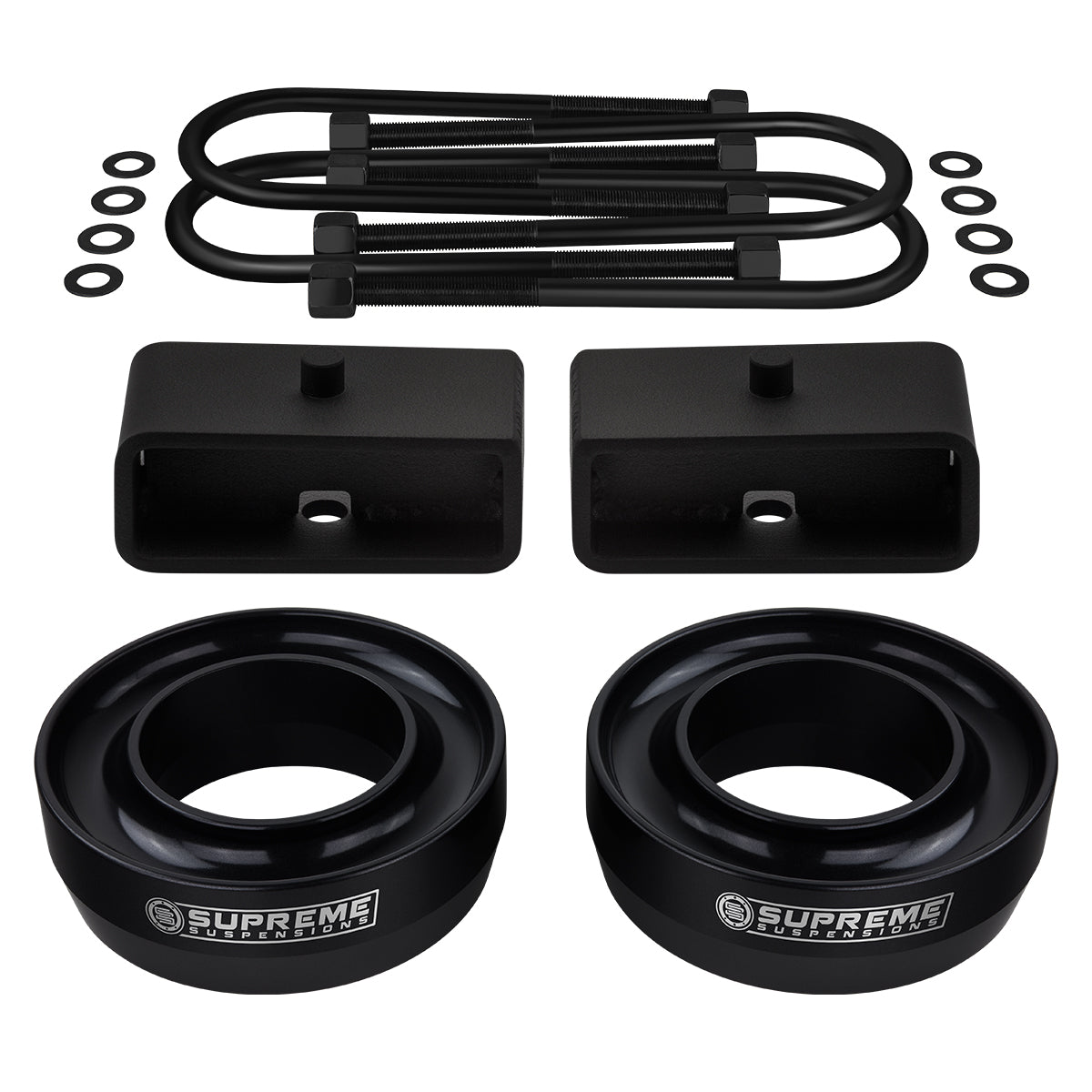 2002-2008 Dodge Ram Full Suspension Lift Kit 2WD / SUPREME'S NEW HD STEEL LIFT BLOCKS! Front Lift 2" + Rear Lift 2" with Built-In Taper