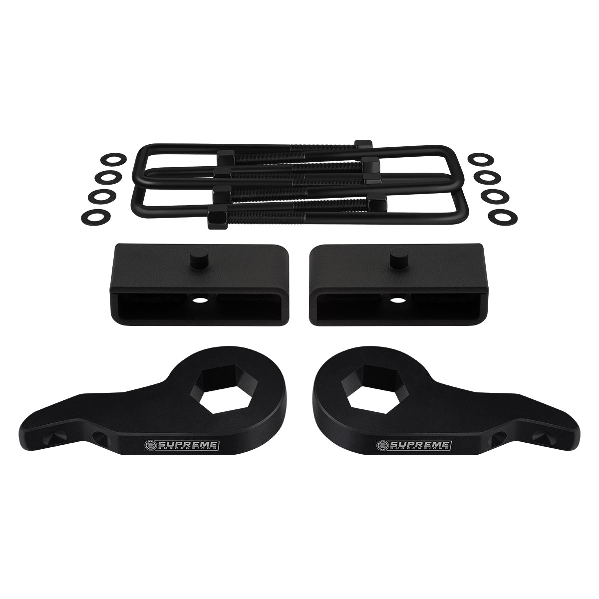 1992-1999 GMC Yukon 1500 Full Suspension Lift Kit 4WD / SUPREME'S NEW HD STEEL LIFT BLOCKS! Front Lift 1" - 3" + Rear Lift 1.5"