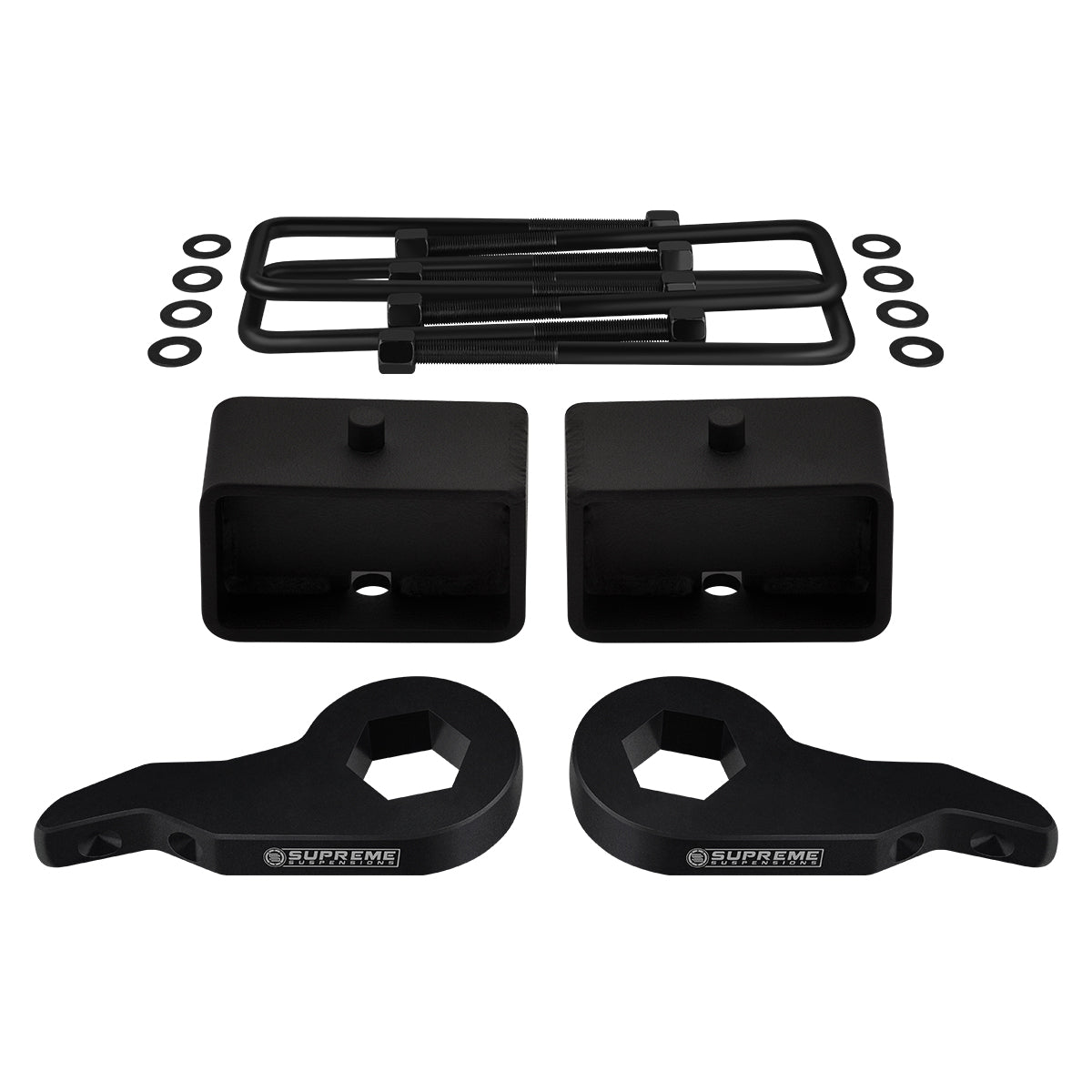 1992-1999 GMC Yukon 1500 Full Suspension Lift Kit 4WD / SUPREME'S NEW HD STEEL LIFT BLOCKS! Front Lift 1" - 3" + Rear Lift 3"