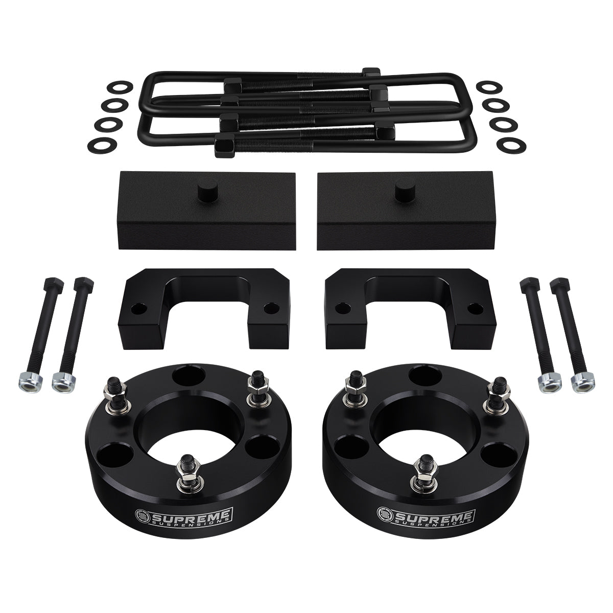 2007-2018 Chevrolet Silverado 1500 Full Suspension Lift Kit 6-Lug 2WD 4WD SUPREME NEW HD STEEL LIFT BLOCKS Front Lift 3.5" + Rear Lift 1"