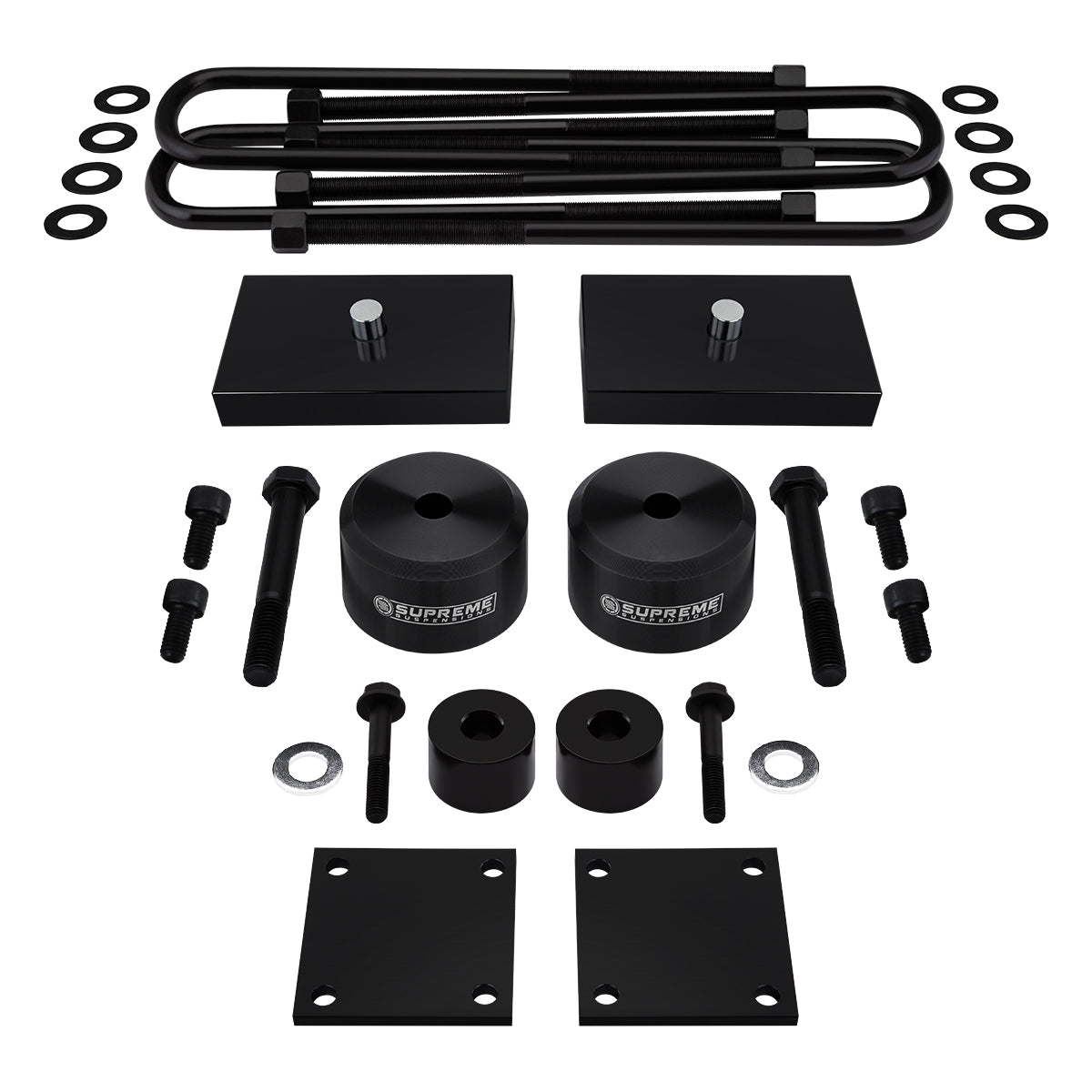 2017 - 2022 Ford F250 Super Duty Full Suspension Lift Kit with Brake Line and Bump Stop Relocation Kits 4WD 4x4 Front Lift 2" Lift + Rear Lift 1" Lift