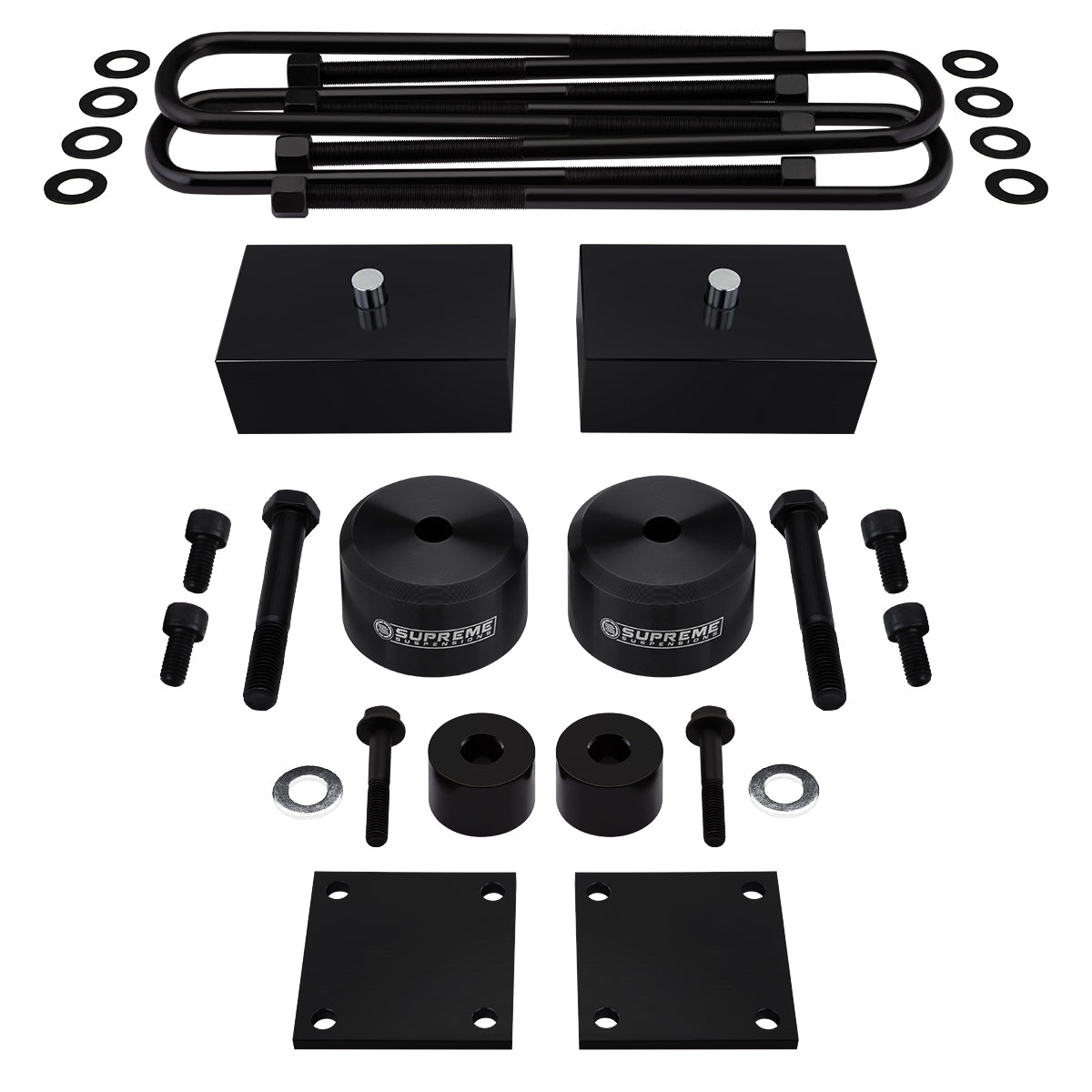 2017 - 2022 Ford F250 Super Duty Full Suspension Lift Kit with Brake Line and Bump Stop Relocation Kits 4WD 4x4 Front Lift 2" Lift + Rear Lift 2" Lift