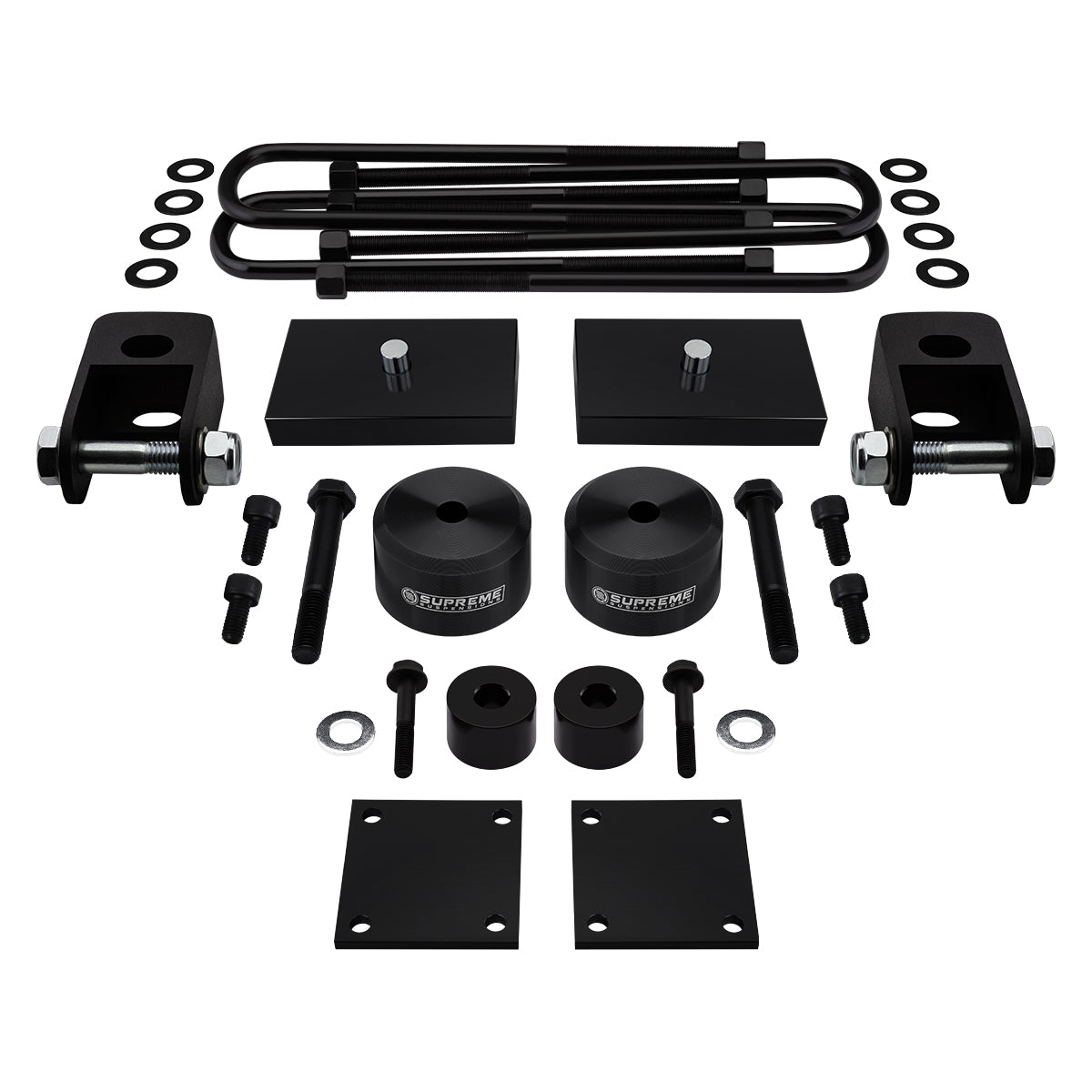 2017 - 2022 Ford F250 Super Duty Full Suspension Lift Kit with Front Shock Extenders, Brake Line and Bump Stop Relocation Kits 4WD 4x4 Front Lift 2" Lift + Rear Lift 1" Lift