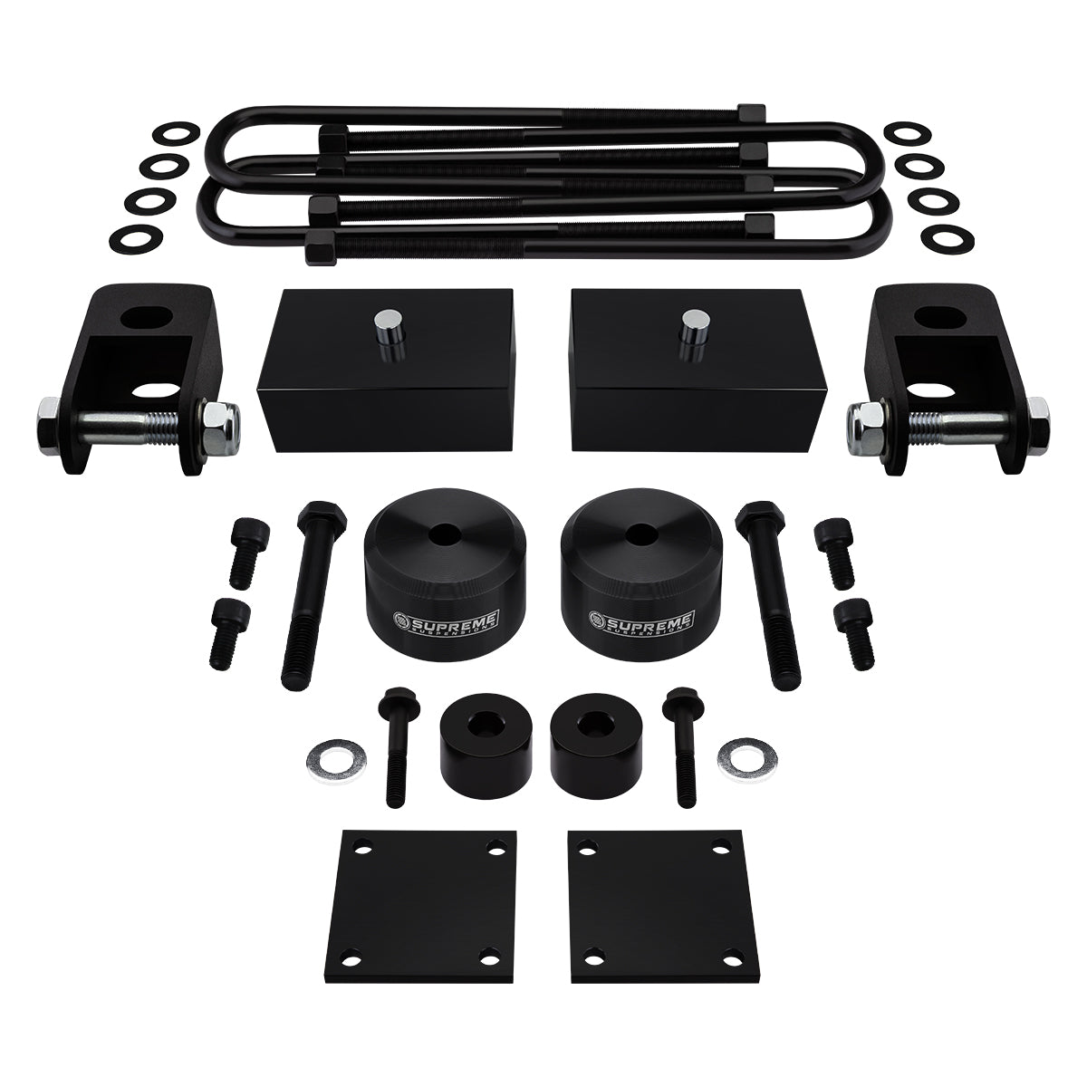 2017 - 2022 Ford F250 Super Duty Full Suspension Lift Kit with Front Shock Extenders, Brake Line and Bump Stop Relocation Kits 4WD 4x4 Front Lift 2" Lift + Rear Lift 2" Lift