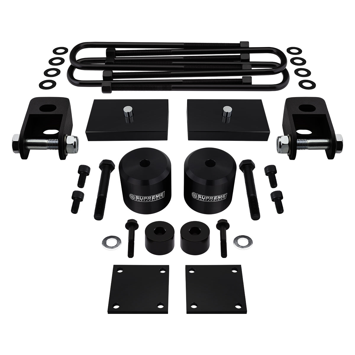 2017 - 2022 Ford F250 Super Duty Full Suspension Lift Kit with Front Shock Extenders, Brake Line and Bump Stop Relocation Kits 4WD 4x4 Front Lift 2.5" Lift + Rear Lift 1" Lift