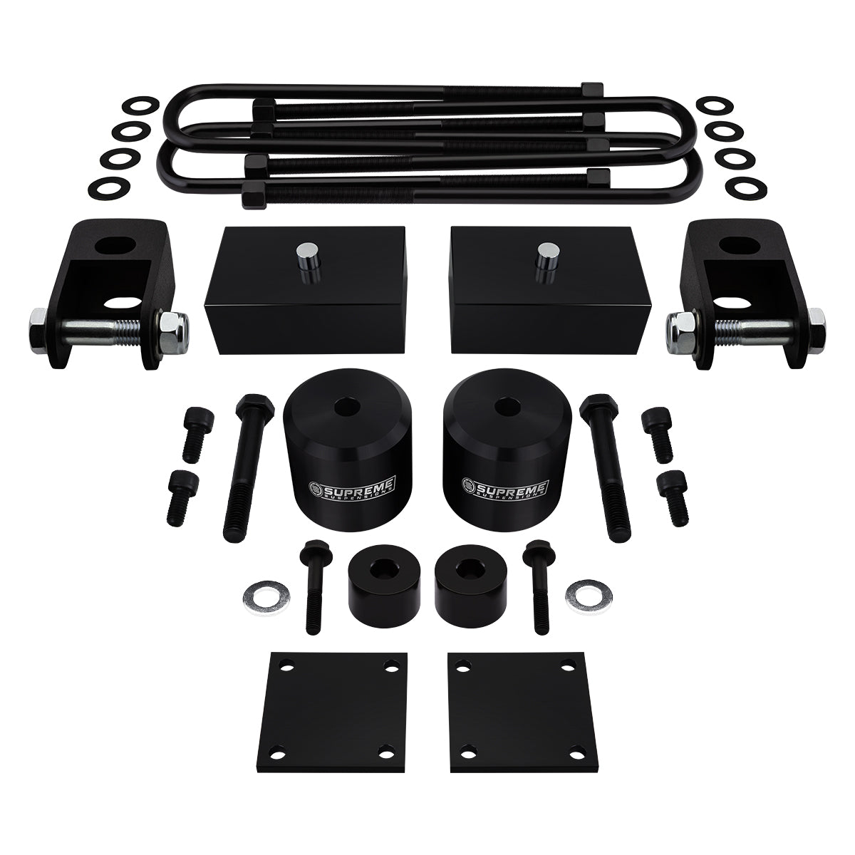 2017 - 2022 Ford F250 Super Duty Full Suspension Lift Kit with Front Shock Extenders, Brake Line and Bump Stop Relocation Kits 4WD 4x4 Front Lift 2.5" Lift + Rear Lift 2" Lift