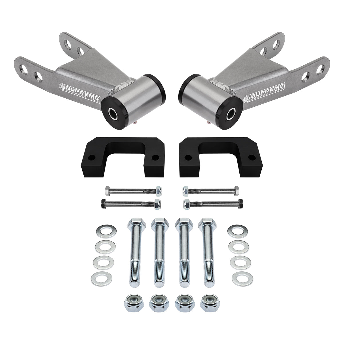 2.5" Front + 1" or 2" Rear Drop Lowering Kit for 2007-2018 Chevy Silverado GMC Sierra 1500 2WD 4WD