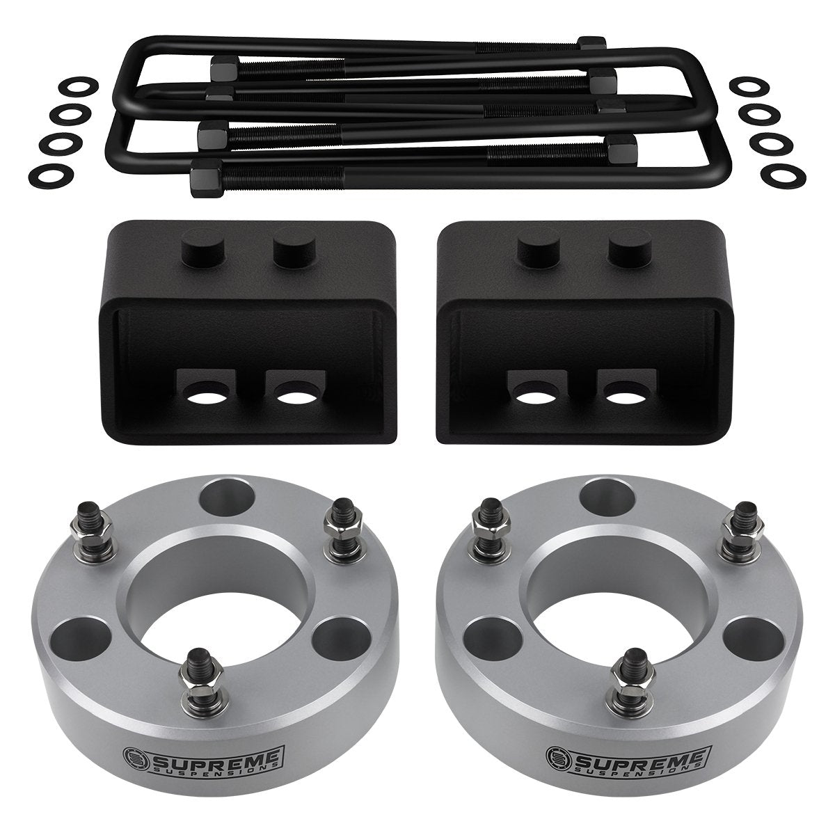 2009-2022 Ford F-150 Full Suspension Lift Kit 2WD - Silver 4WD Front Lift 2" + Rear Lift 2"