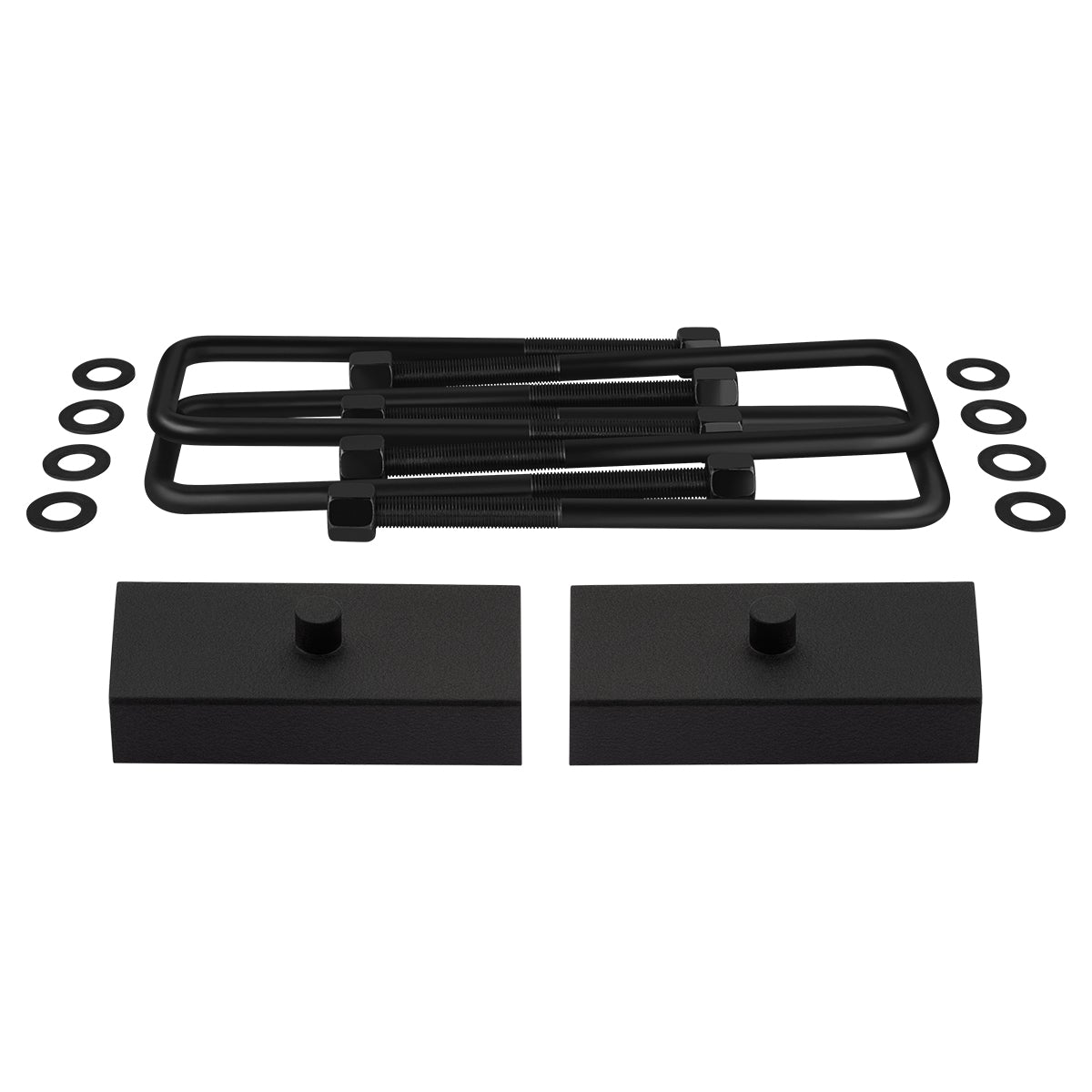 2009-2012 Suzuki Equator 2WD 4WD Rear Lift Blocks with Premium Forged Flat Top U-Bolts 1" Non-Tapered Lift Blocks