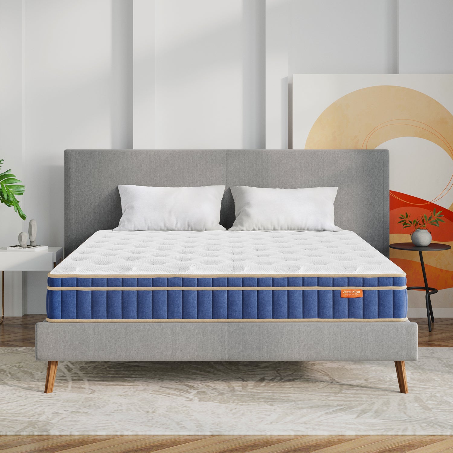 Ocean Blue / 8 Inch Memory Foam & Innersprings Hybrid Mattress