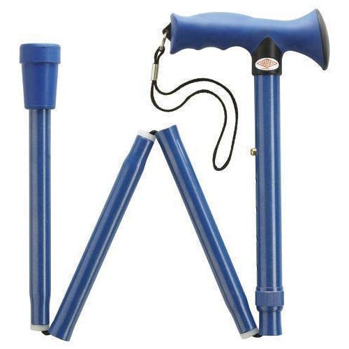 Overmold Ergonomic Folding Cane in Blue