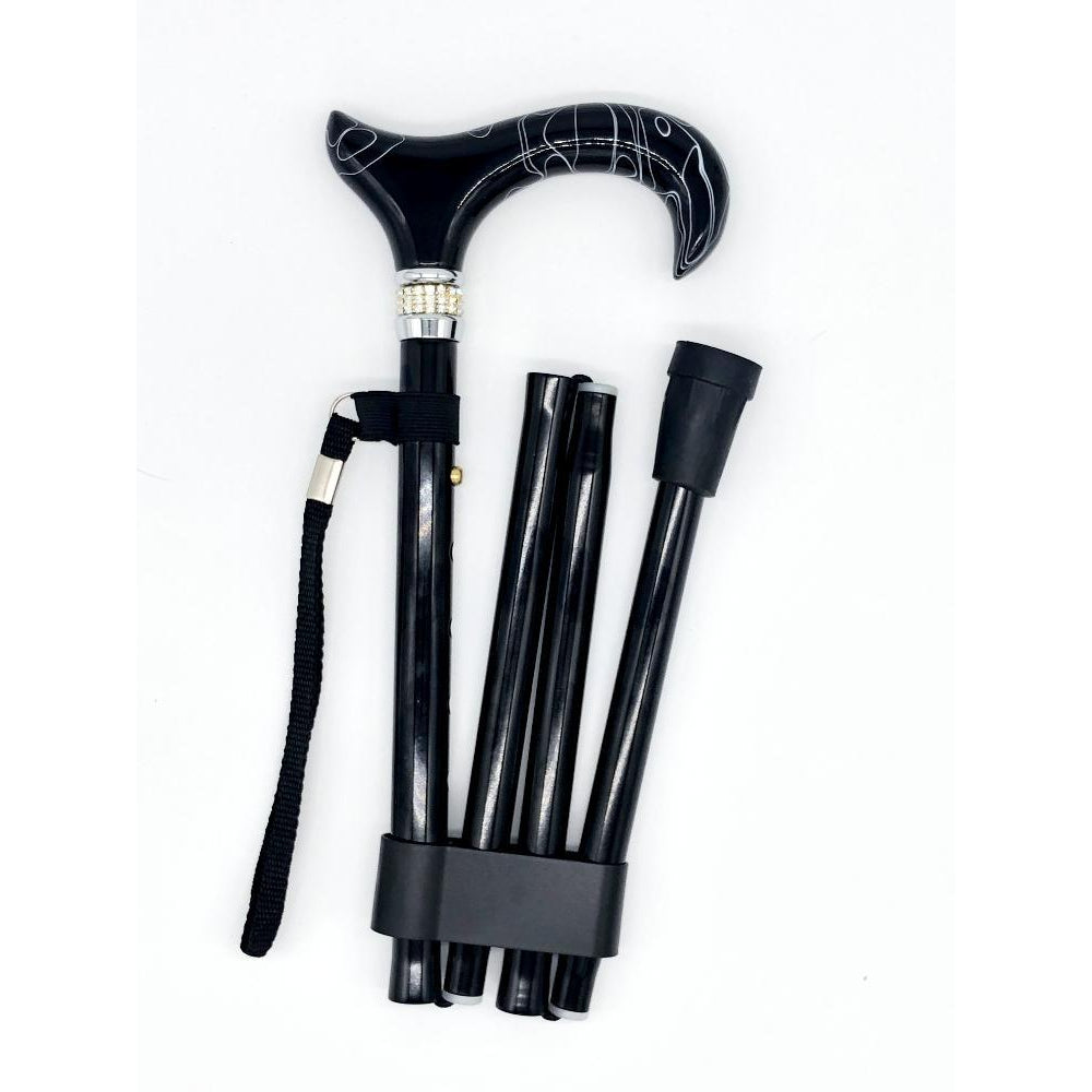 Classy Walking Canes Folding Black Diamond and Pearls