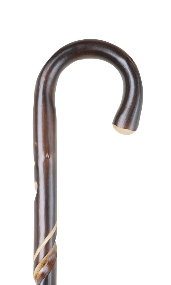 Crook Twisted Chestnut Spiral Walking Cane