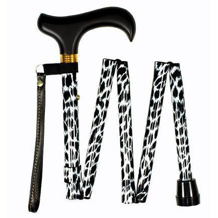 Handbag Size Zebra Folding Cane