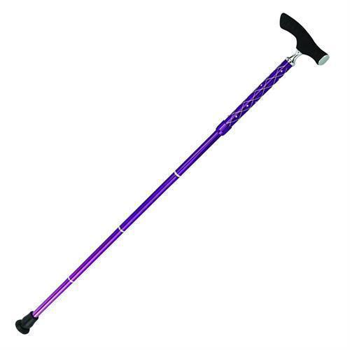 Purple Folding Cane with Engraved Shaft