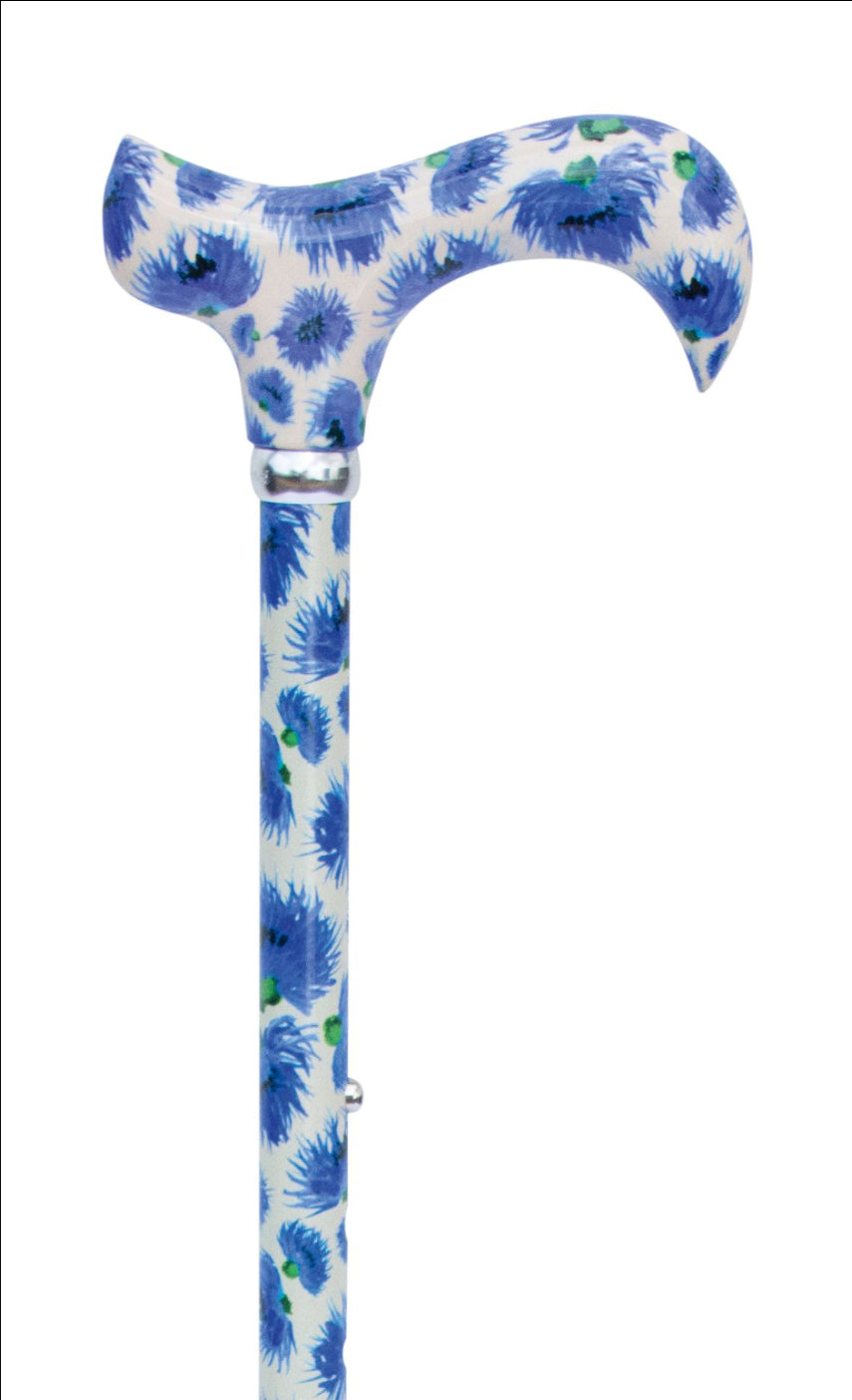 Classic Walking Cane Adjustable British Wildflowers and Cornflowers