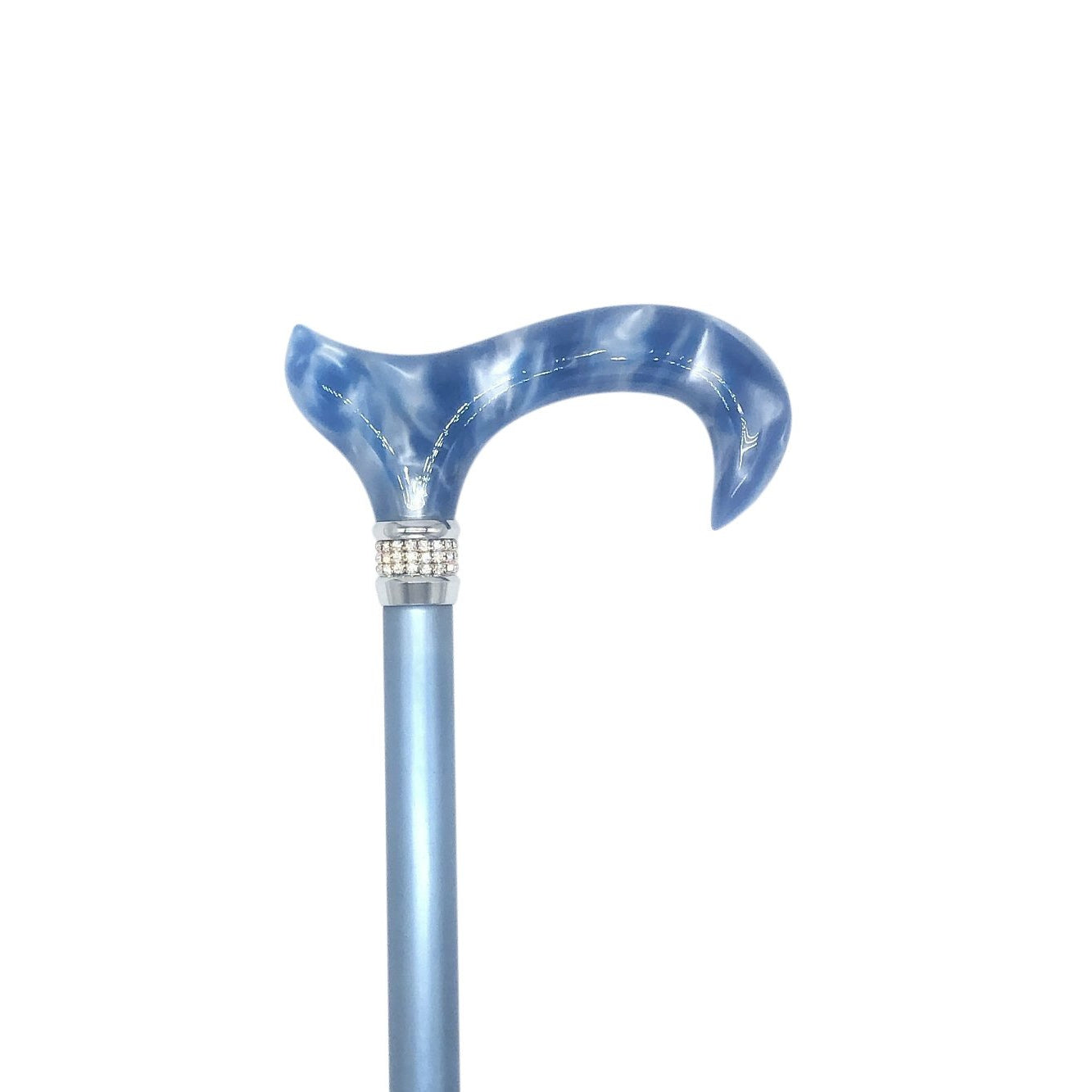 Classy Walking Canes Adjustable Elegant Blue with Rhinestone Collar