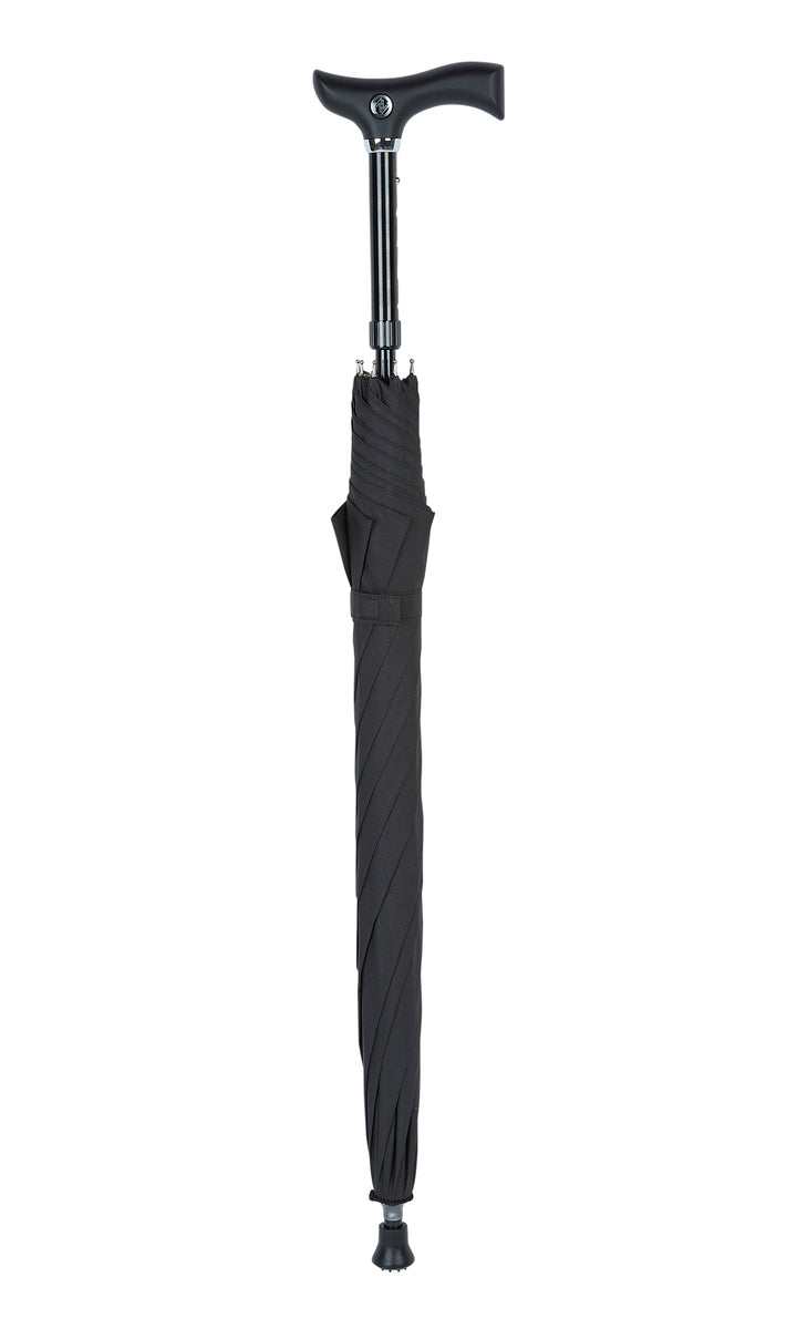 Walking Stick Umbrella with Black Canopy and Fritz Handle