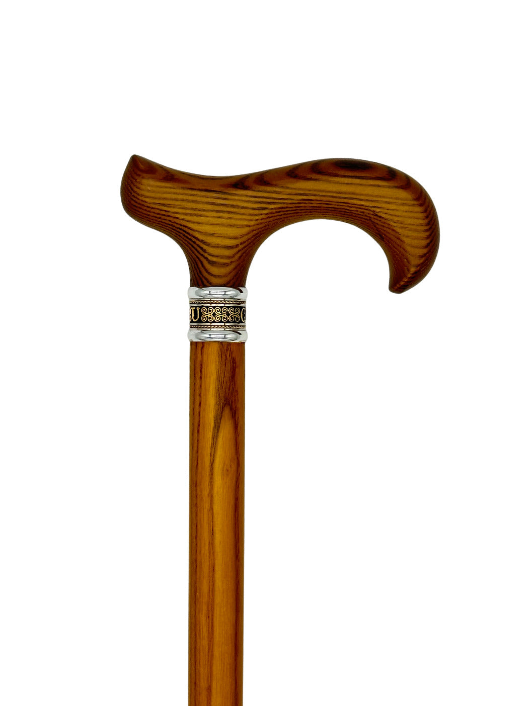 Classy Canes Derby Handle on Natural Wood Shaft with Gentlemen Collar