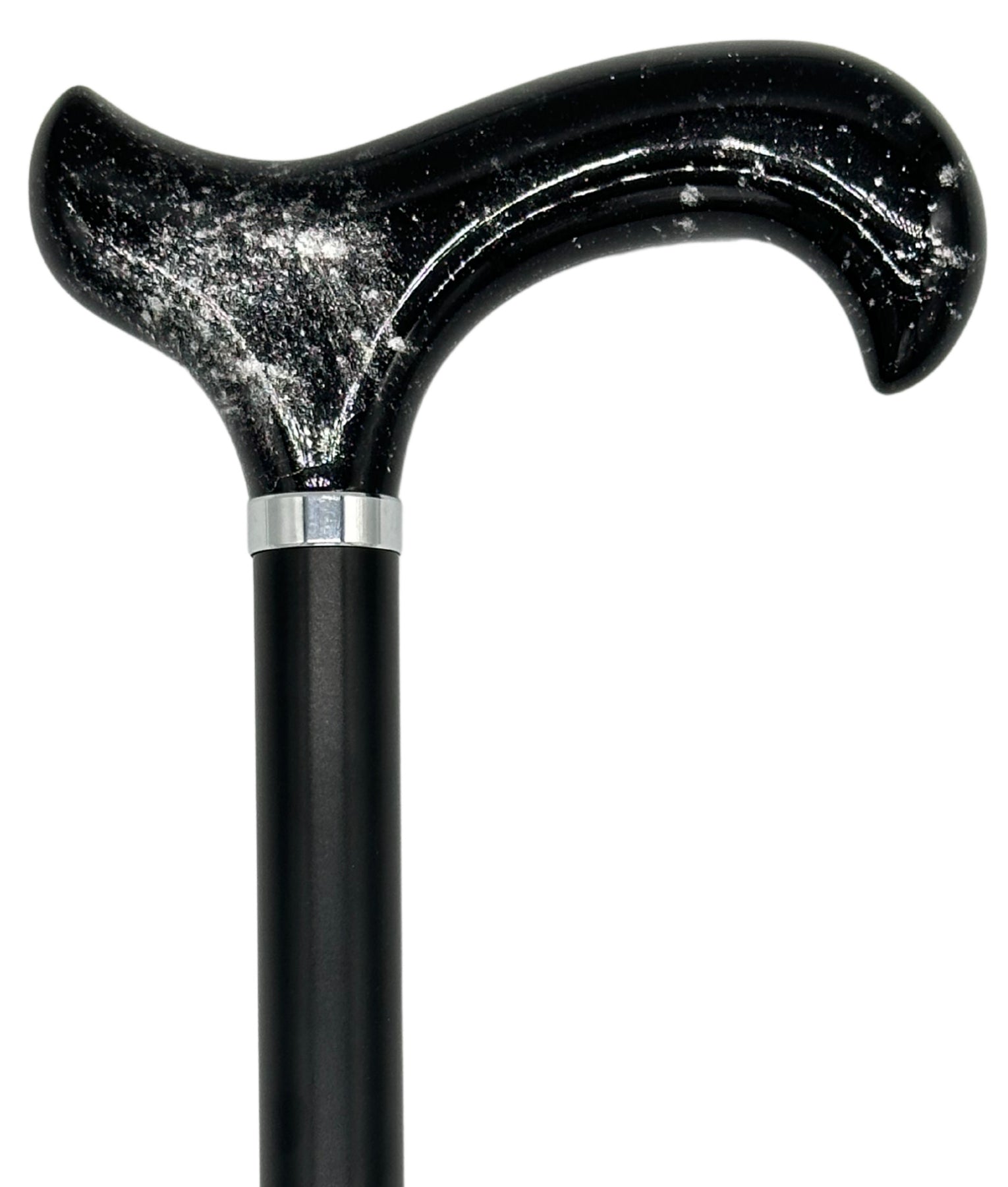 Tall Adjustable Classy Cane in Black-Silver 29" to 39"