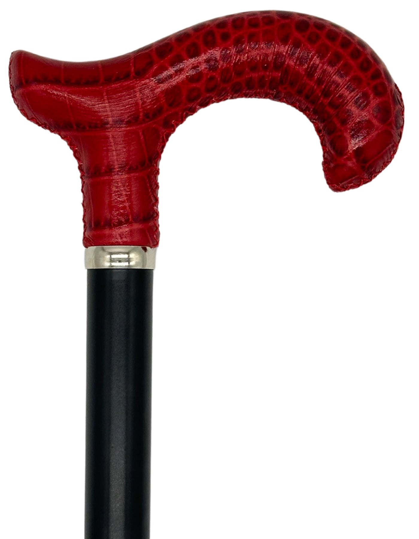 Tall Adjustable Coconut Red Derby Leather Handle 29" to 39"