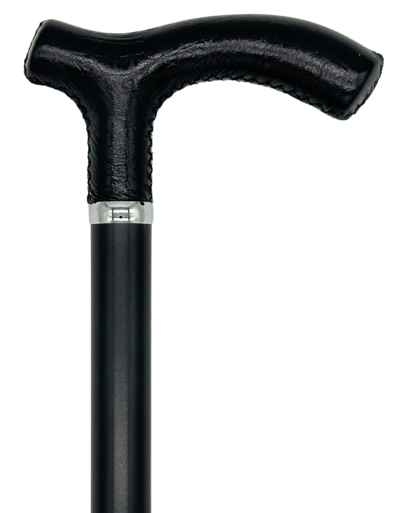 Tall Adjustable Classy Cane with Black Italian Leather 29" to 39"