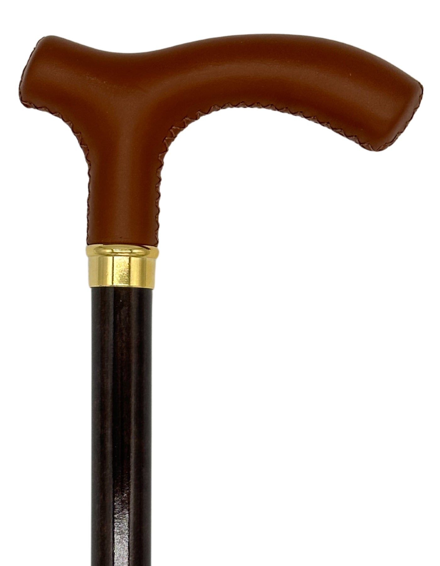 Classy Cane with Brown Fritz Handle in Italian Leather