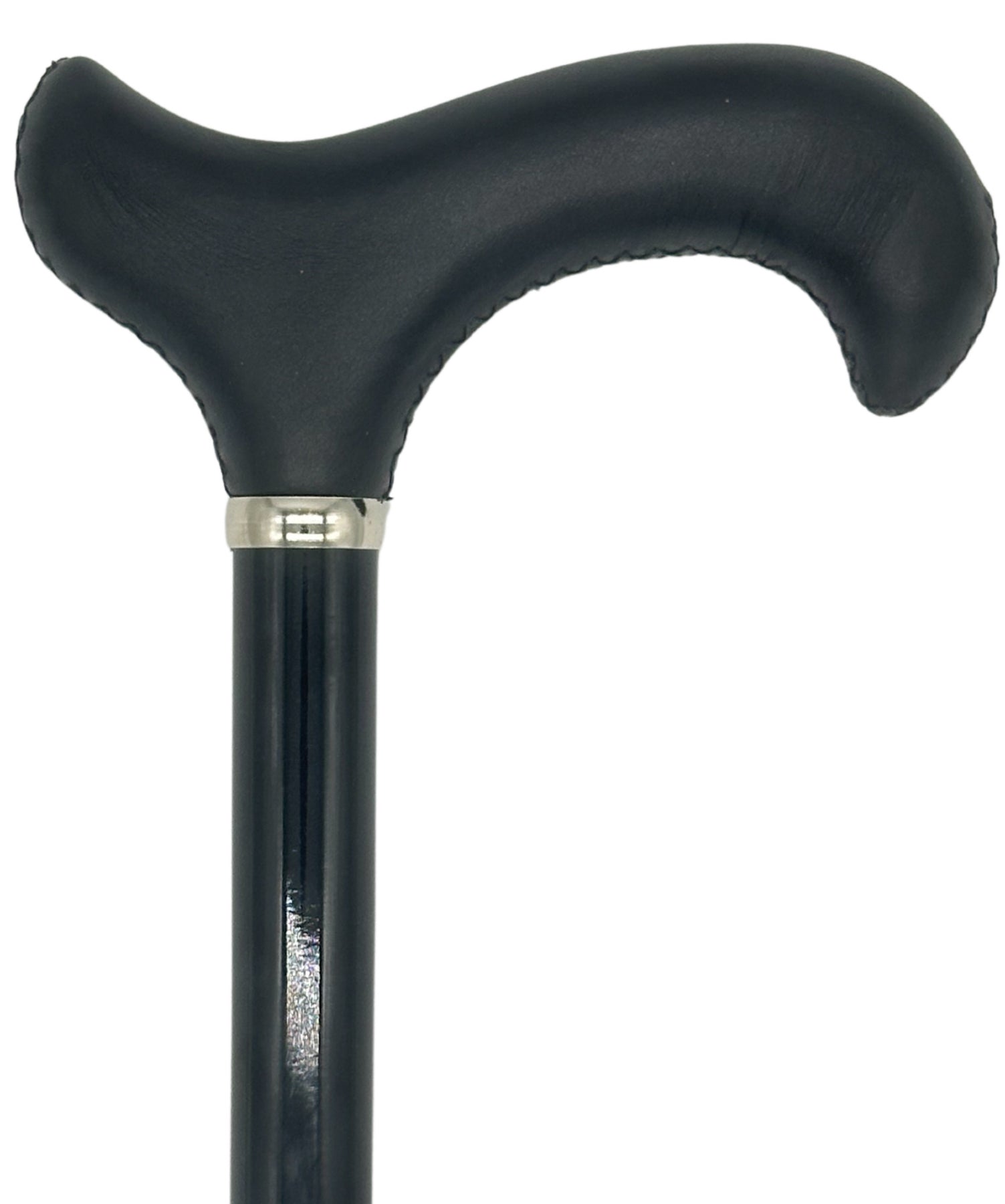 Classy Cane with Black Derby Handle in Italian Leather