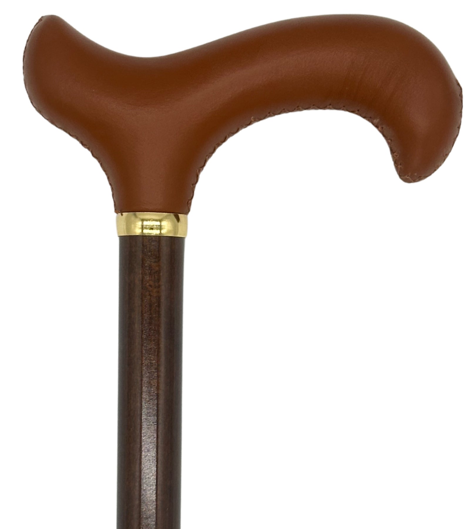 Classy Cane with Siena Red Derby Handle in Italian Leather