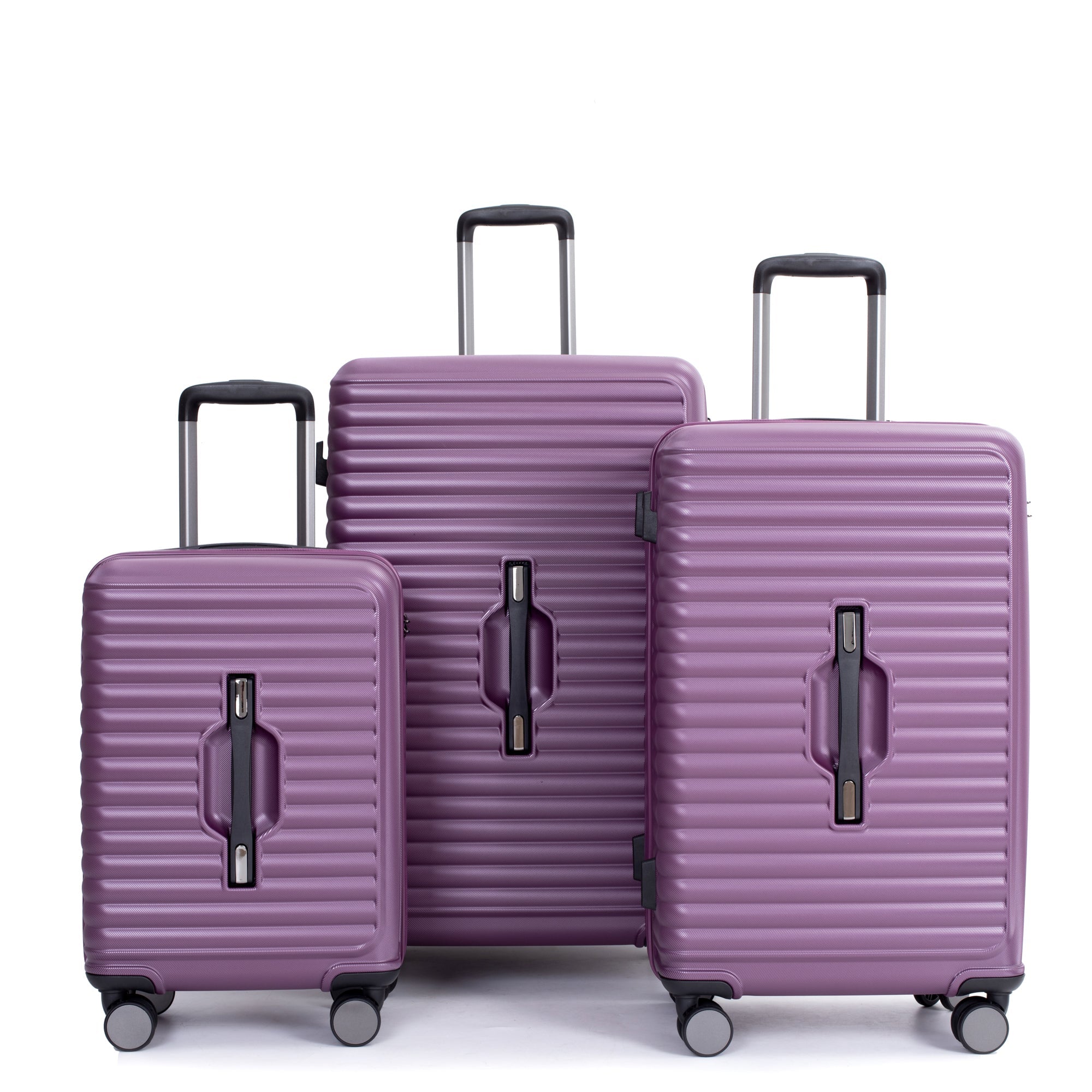 3 Piece Luggage Sets  Lightweight Suitcase with Two Hooks, 360 Double Spinner Wheels, TSA Lock, (21/25/29) Dark Purple