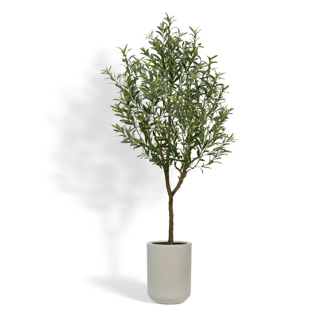 Artificial 7' Olive Tree with Artisan Mediterranean Planter