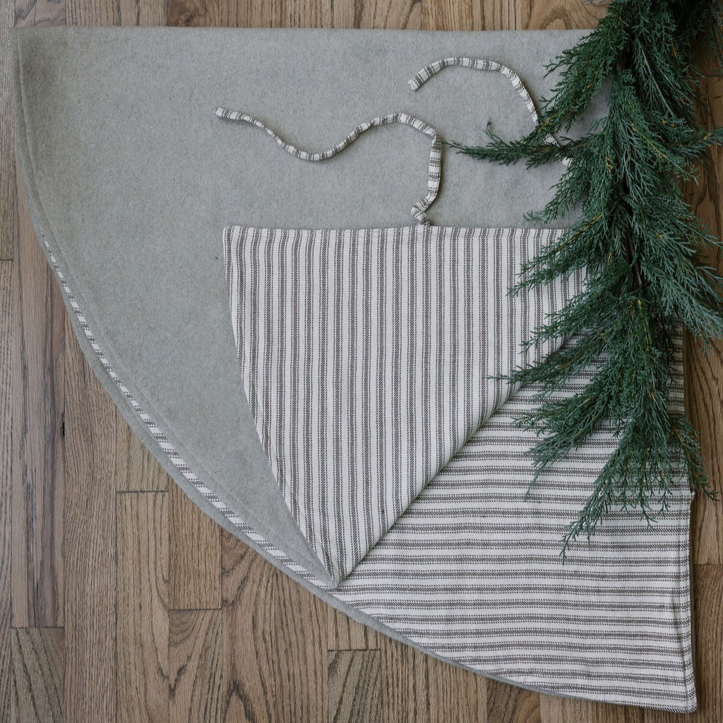 Ticking Stripe Reversible Tree Skirt