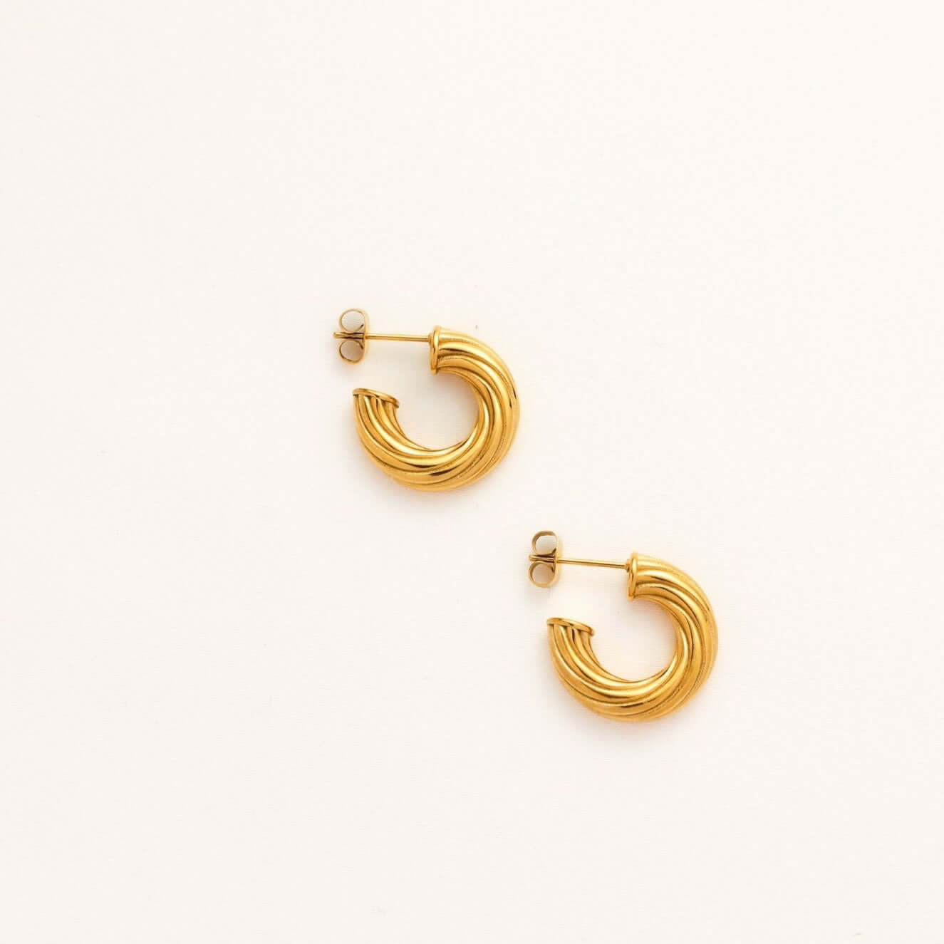 Lines Embossed Hoop Earrings