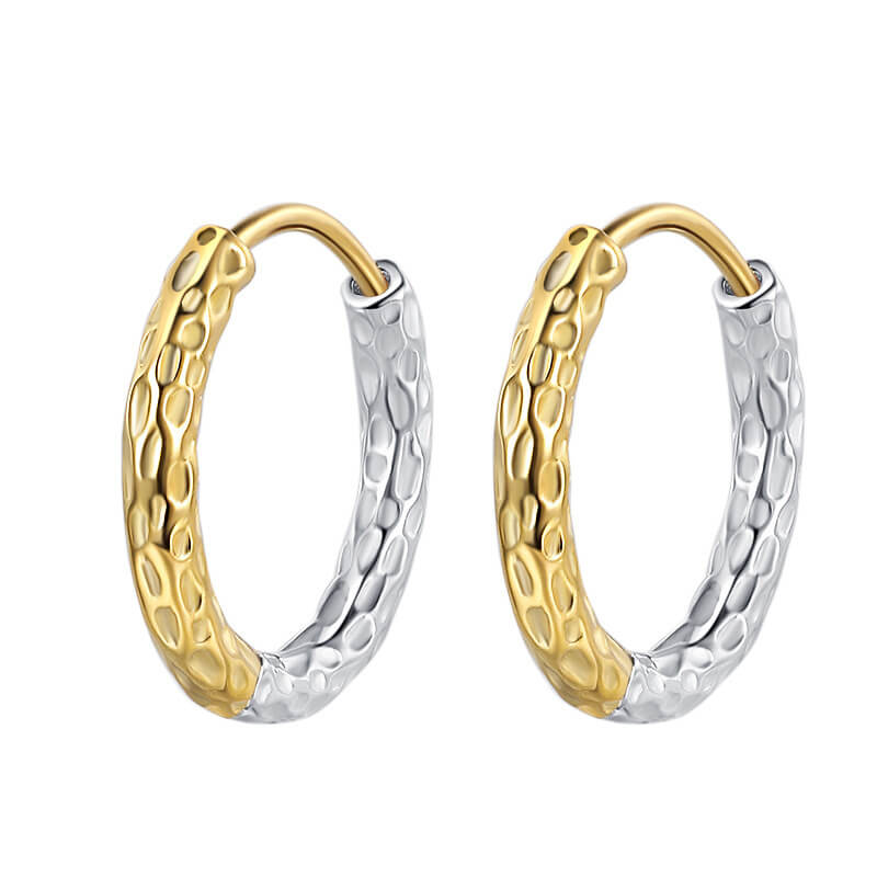 Contrast Foil Hoop Earrings